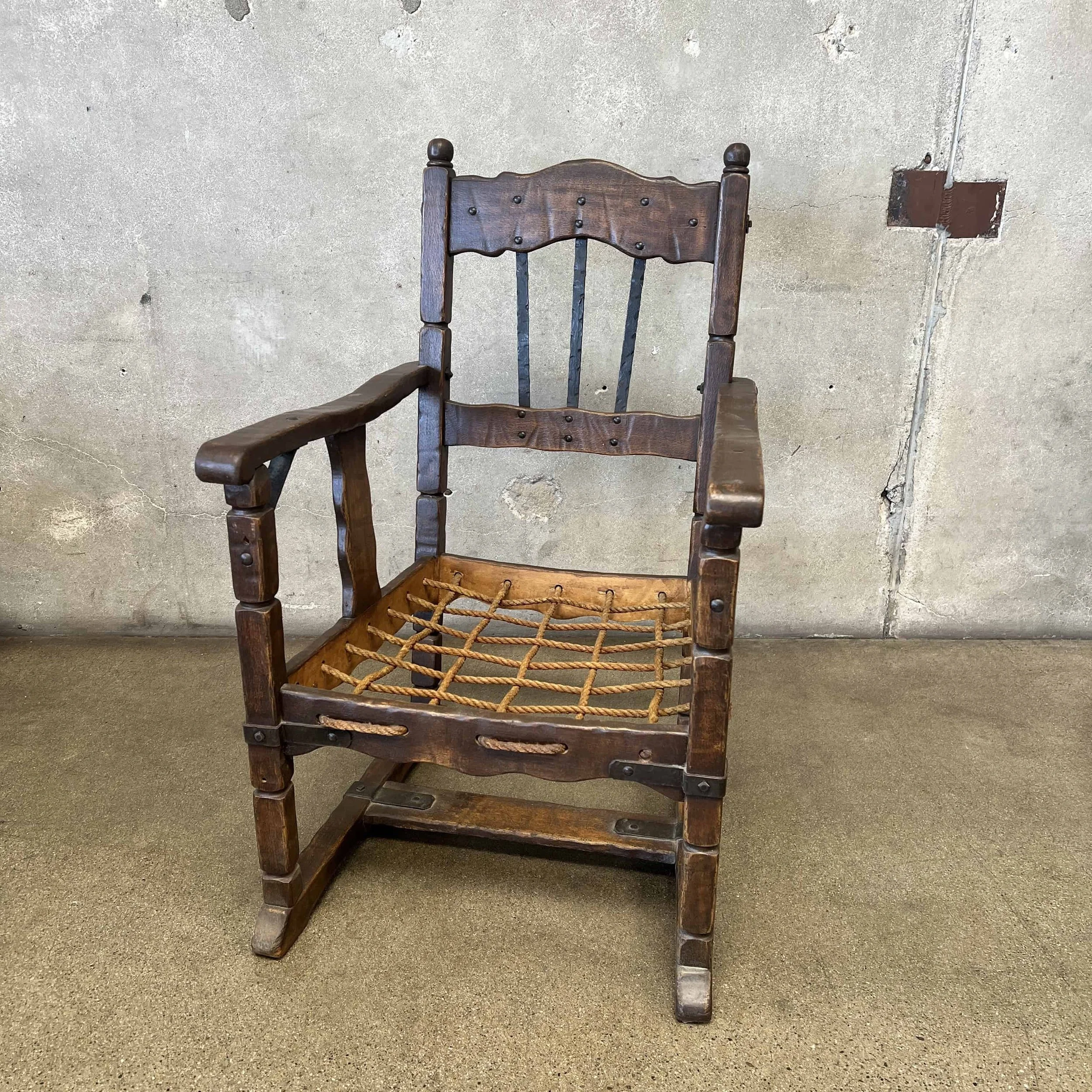 Early Monterey Furniture Arm Chair Rope Seat5.jpg