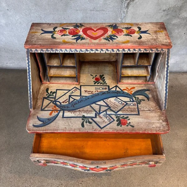 Peter Hunt Folk Art 1940's Hand Painted Desk:Secretary 3.jpg