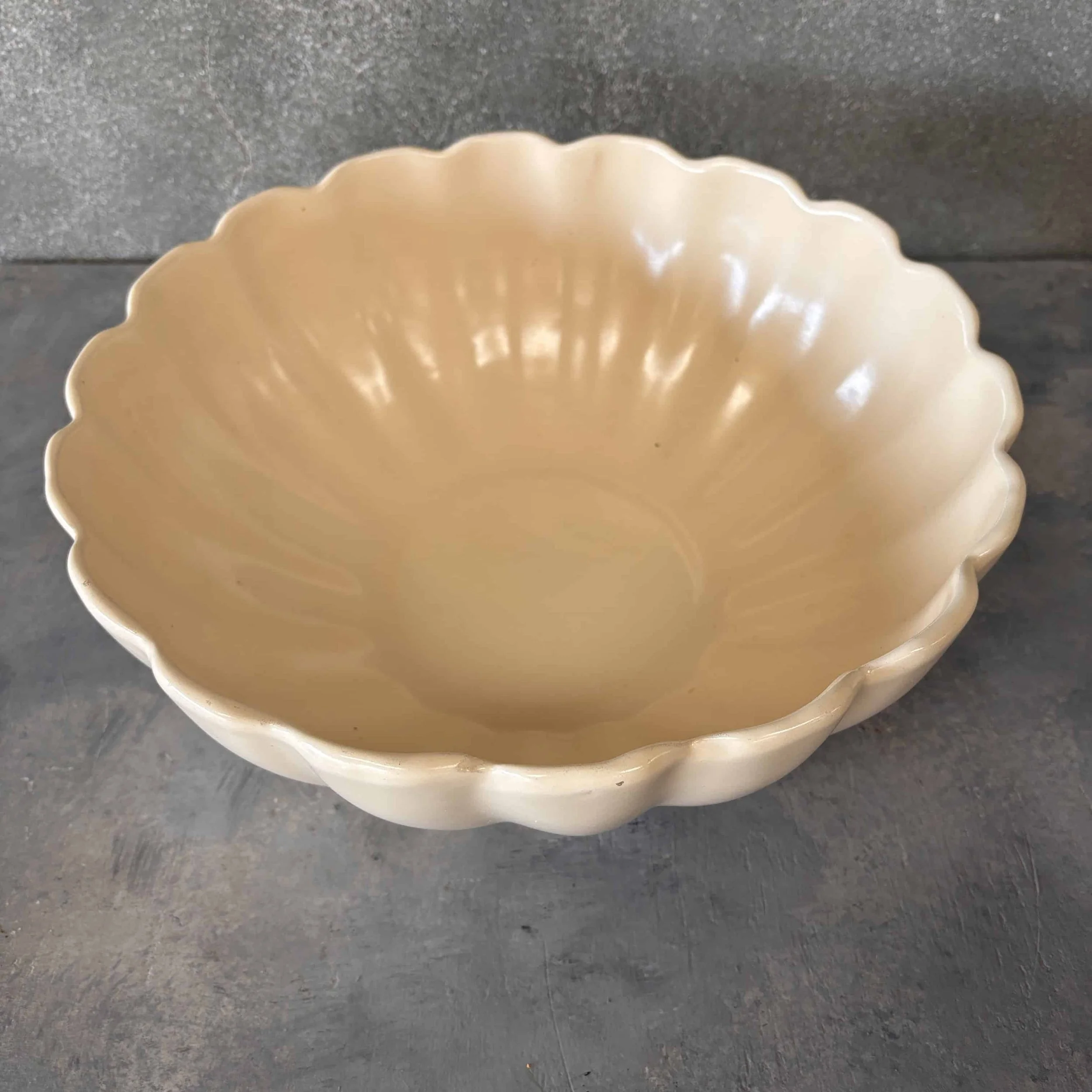 Catalina Island Pottery Large Pearly White Scallop Bowl 1.jpg