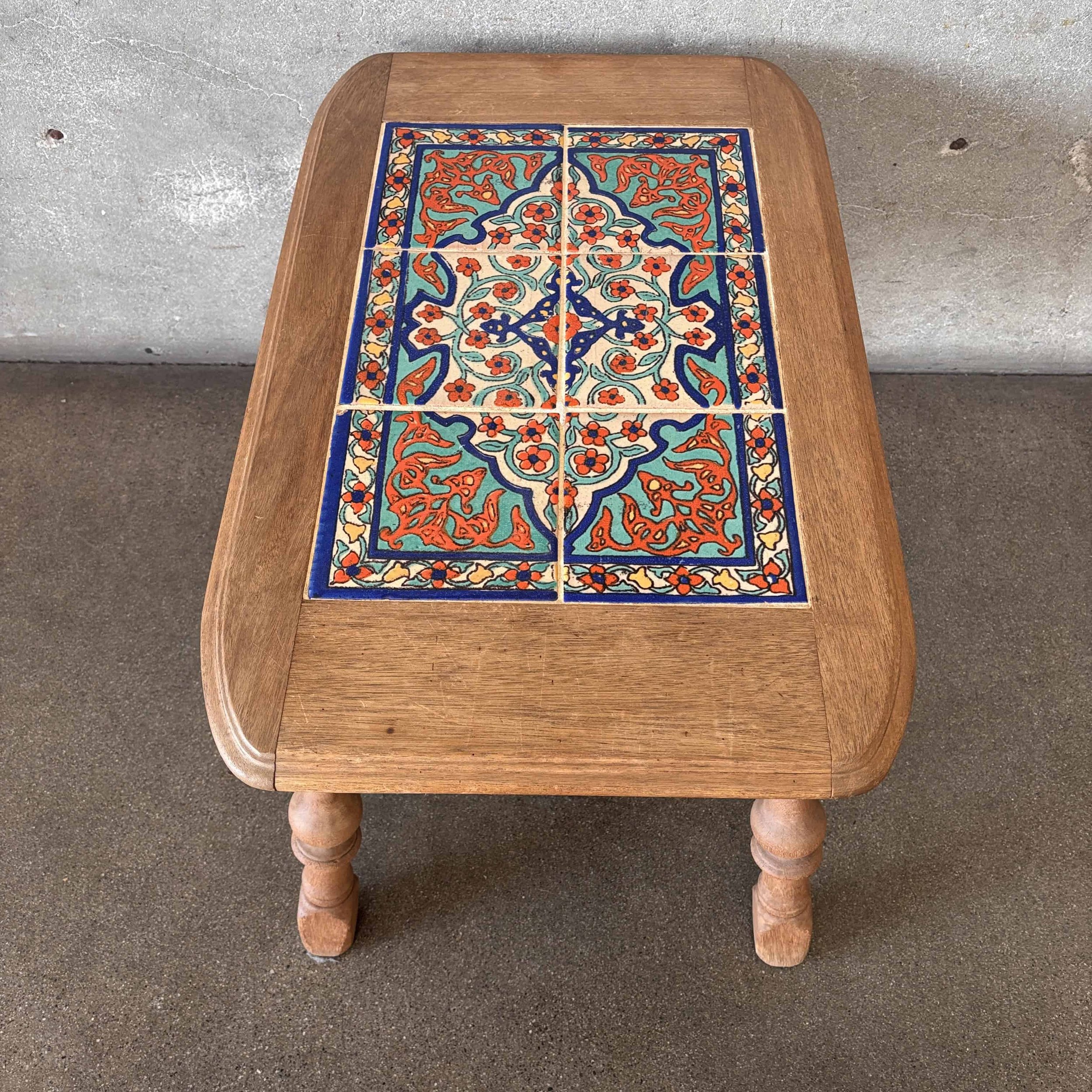 1930s Tudor Tile Six-Tile Table