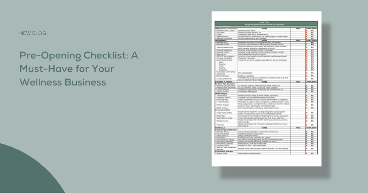Pre-Opening Checklist: A Must-Have for Your Wellness Business