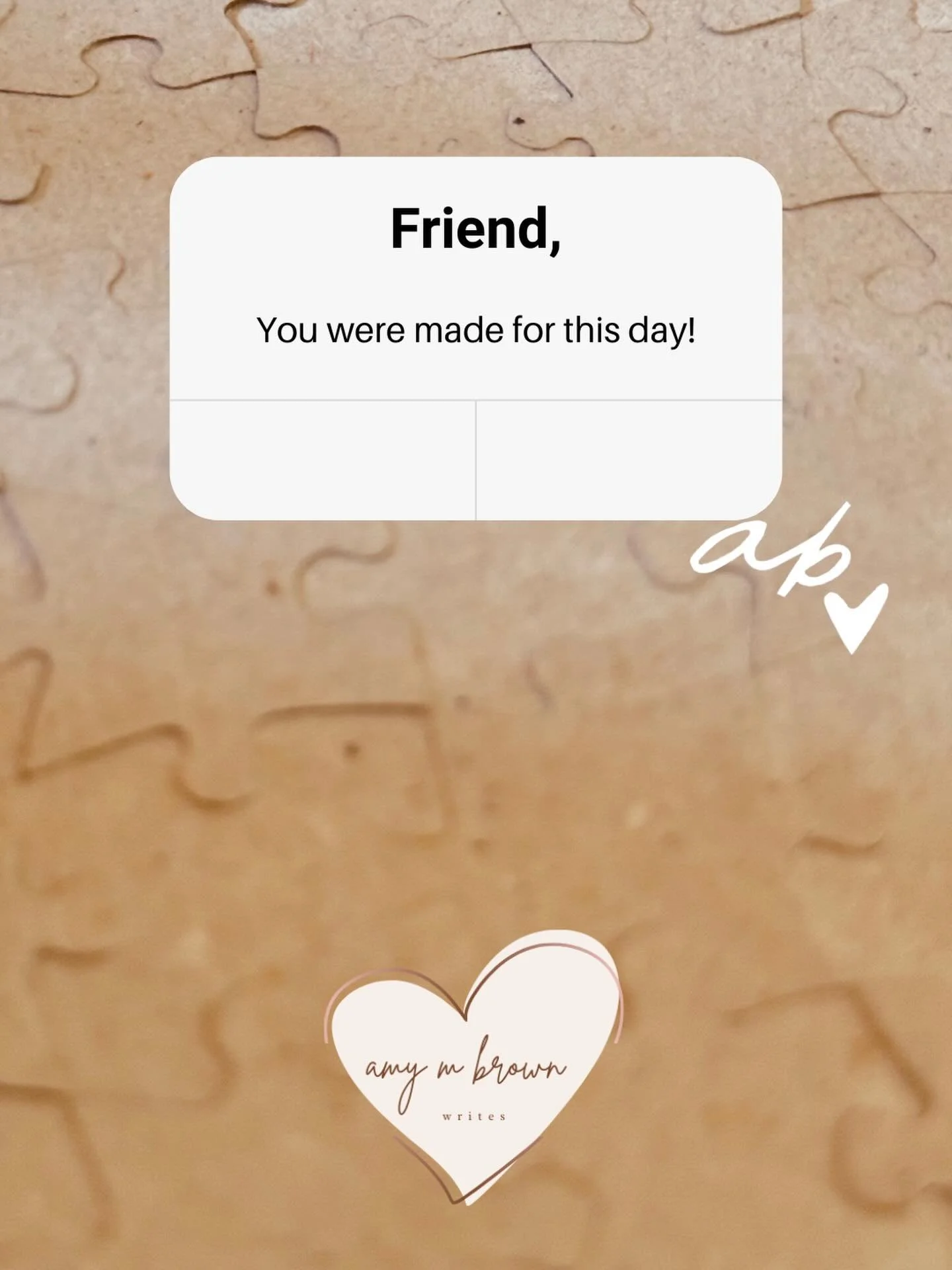 What I Learned Yesterday 🤍

Friend&hellip;you were made for this day.

I am not speaking of yesterday&rsquo;s strength or tomorrow&rsquo;s grace.
But today&rsquo;s calling.

The breath in your lungs, the responsibilities in your hands,
the people in