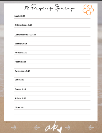 92 Days of Spring Scripture Writing