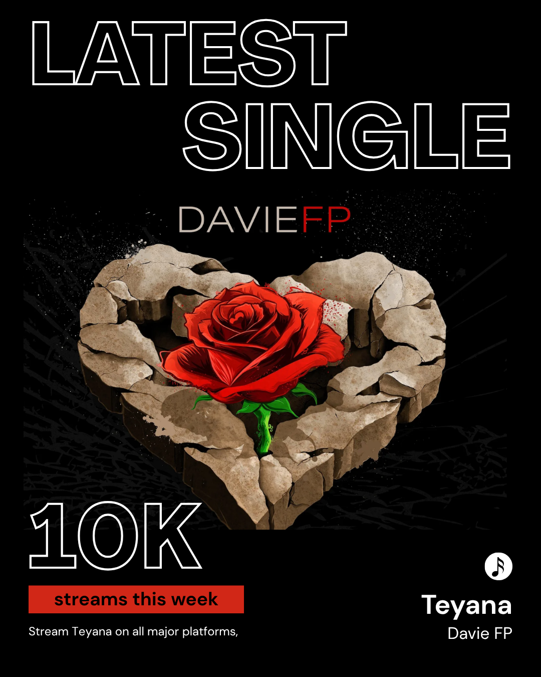 “Teyana” Surpasses 10,000 Streams on Spotify