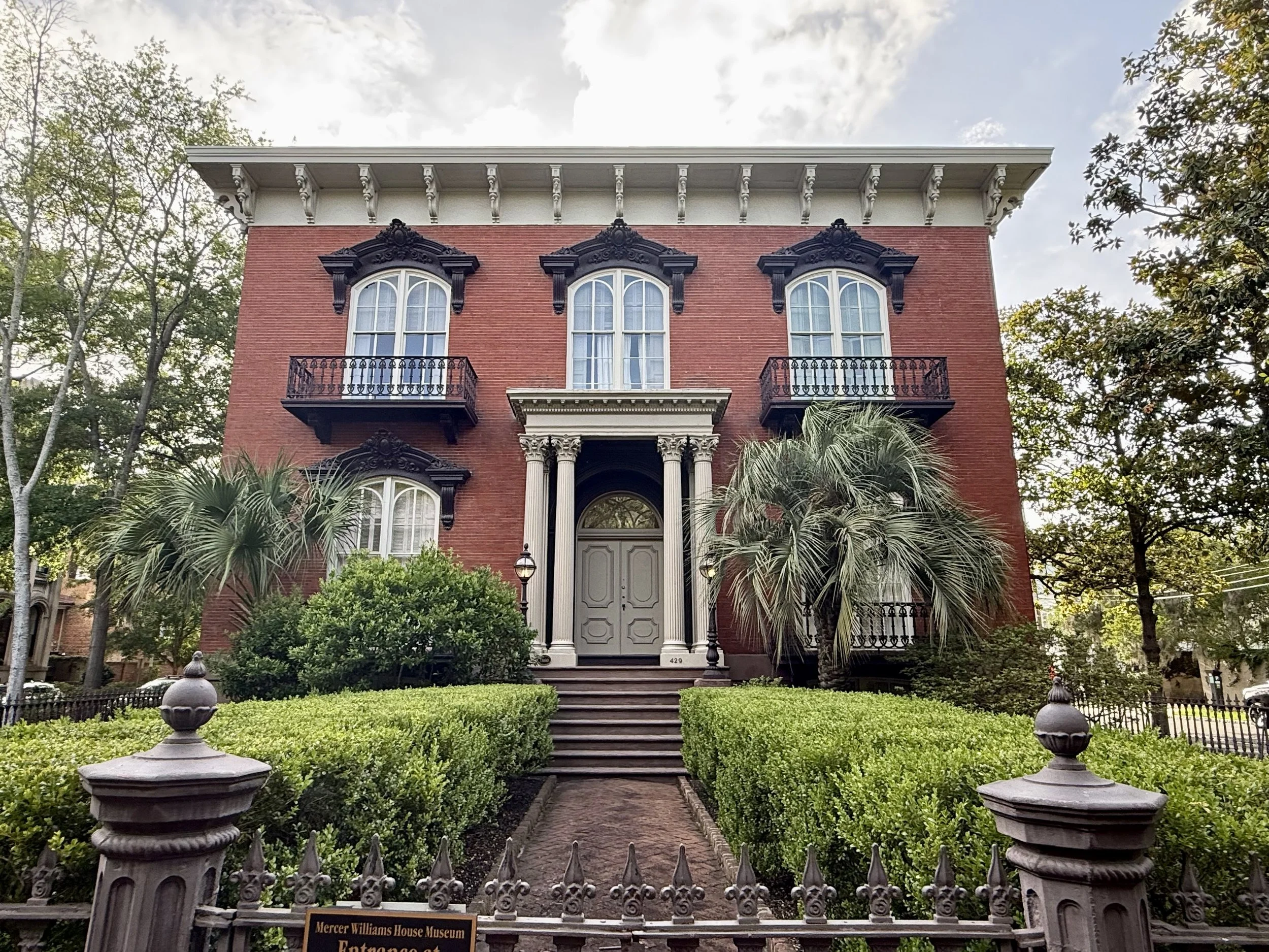 A cloudy shot of the Mercer Williams House