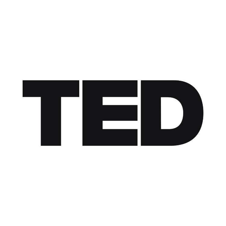 The logo of TED with the word 'TED' in black capital letters.