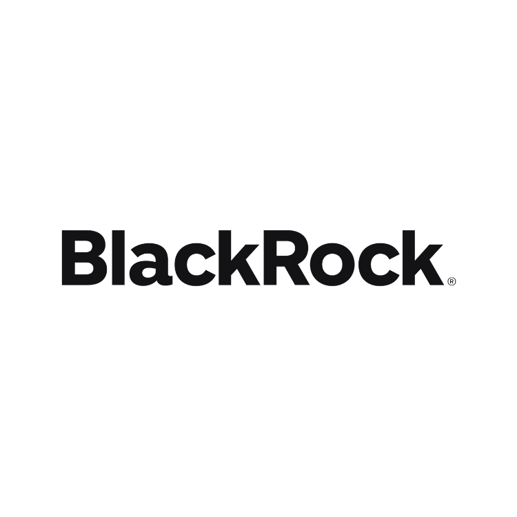 BlackRock logo with white text on a black background.
