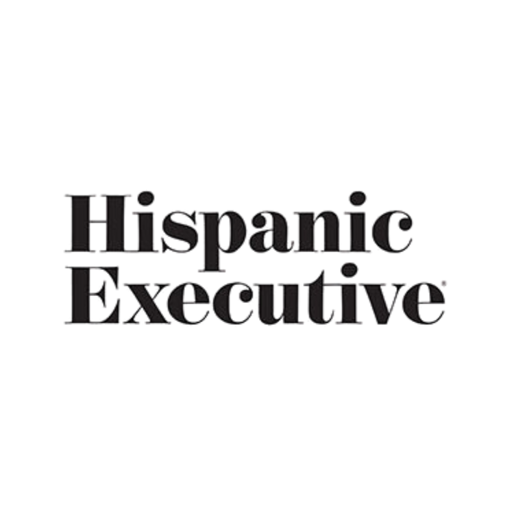 Logo with the words 'Hispanic Executive' in black font on a white background.