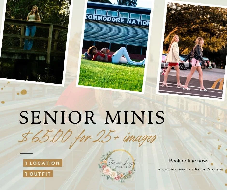 Parents and Grads, get those moments that will last a lifetime but that won&rsquo;t break the bank! 📸🎓

BOOK NOW&mdash;-> https://www.thequeenmedia.com/stormieleighphotography

#brevardcounty #graduation #classof2026 #photographer #senior