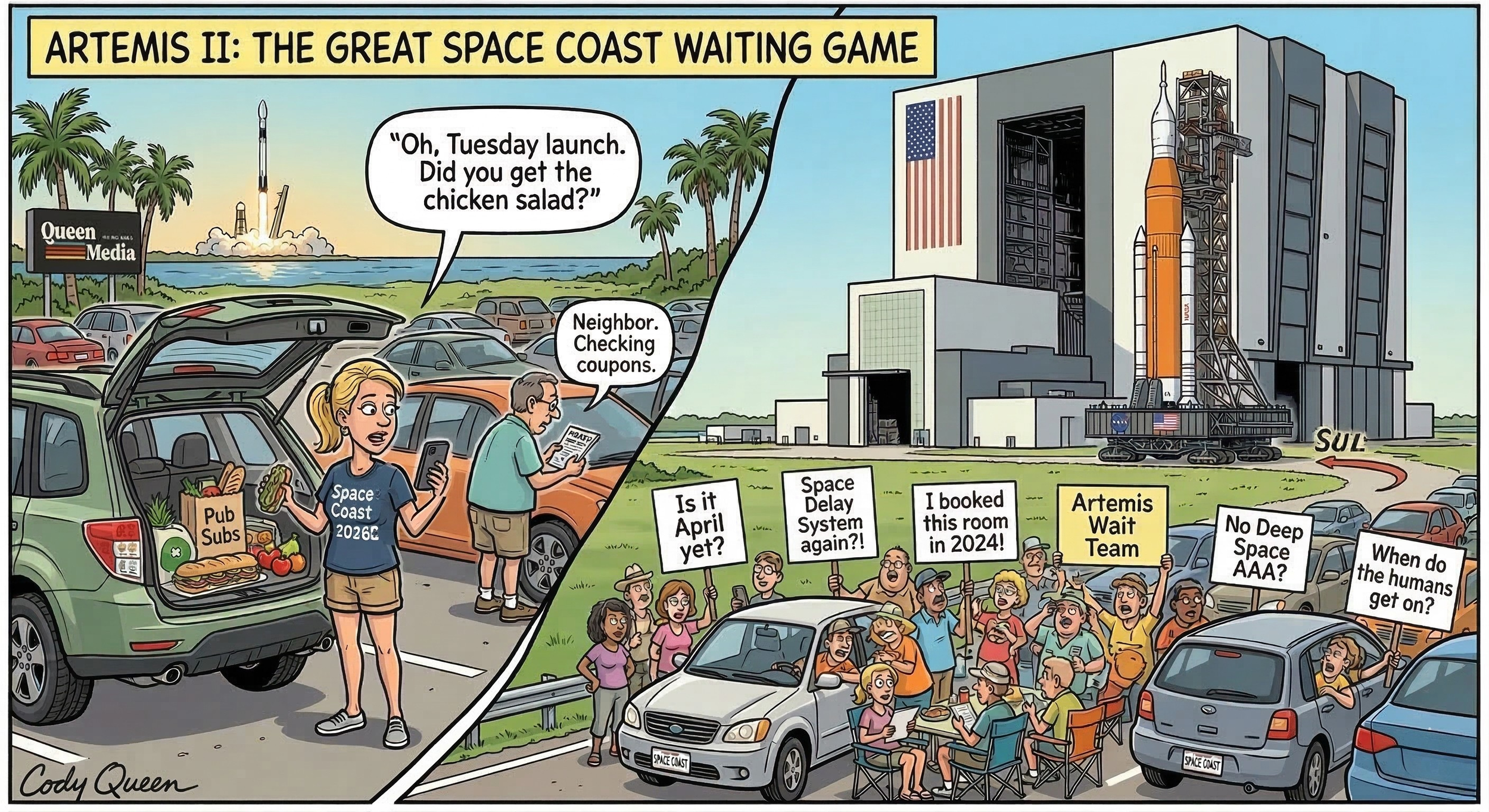 Artemis II Delays: The Space Coast’s Proudest, Most Exhausting, and Traffic-Inducing Burden