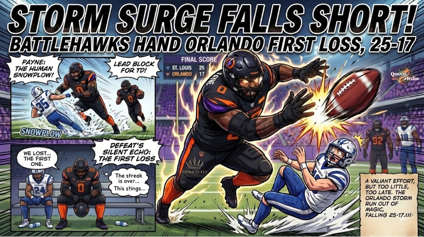 Storm Surge Falls Short: Battlehawks Hand Orlando Its First Loss, 25-17