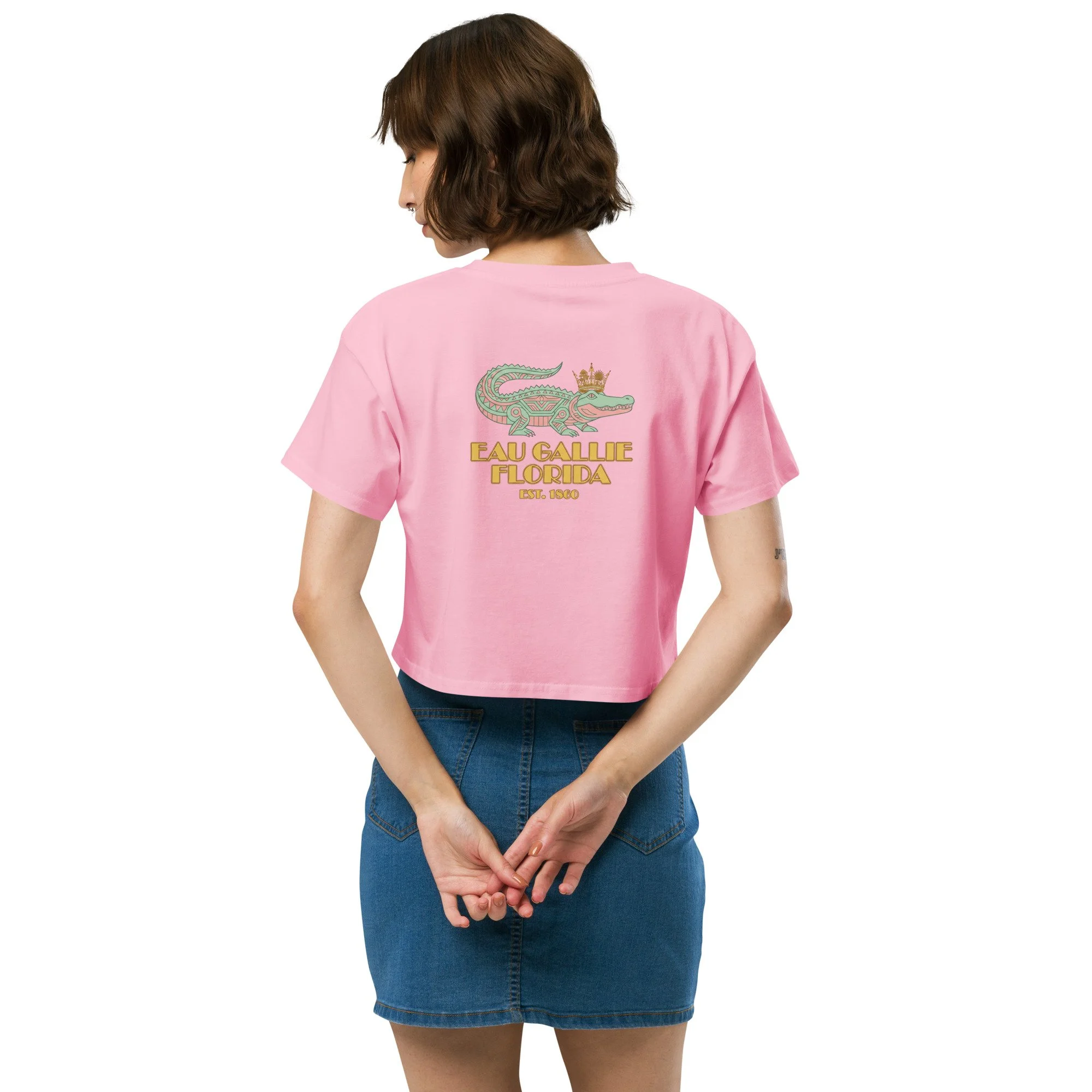 Women’s Crowned gator Backwater Royalty Crop Top