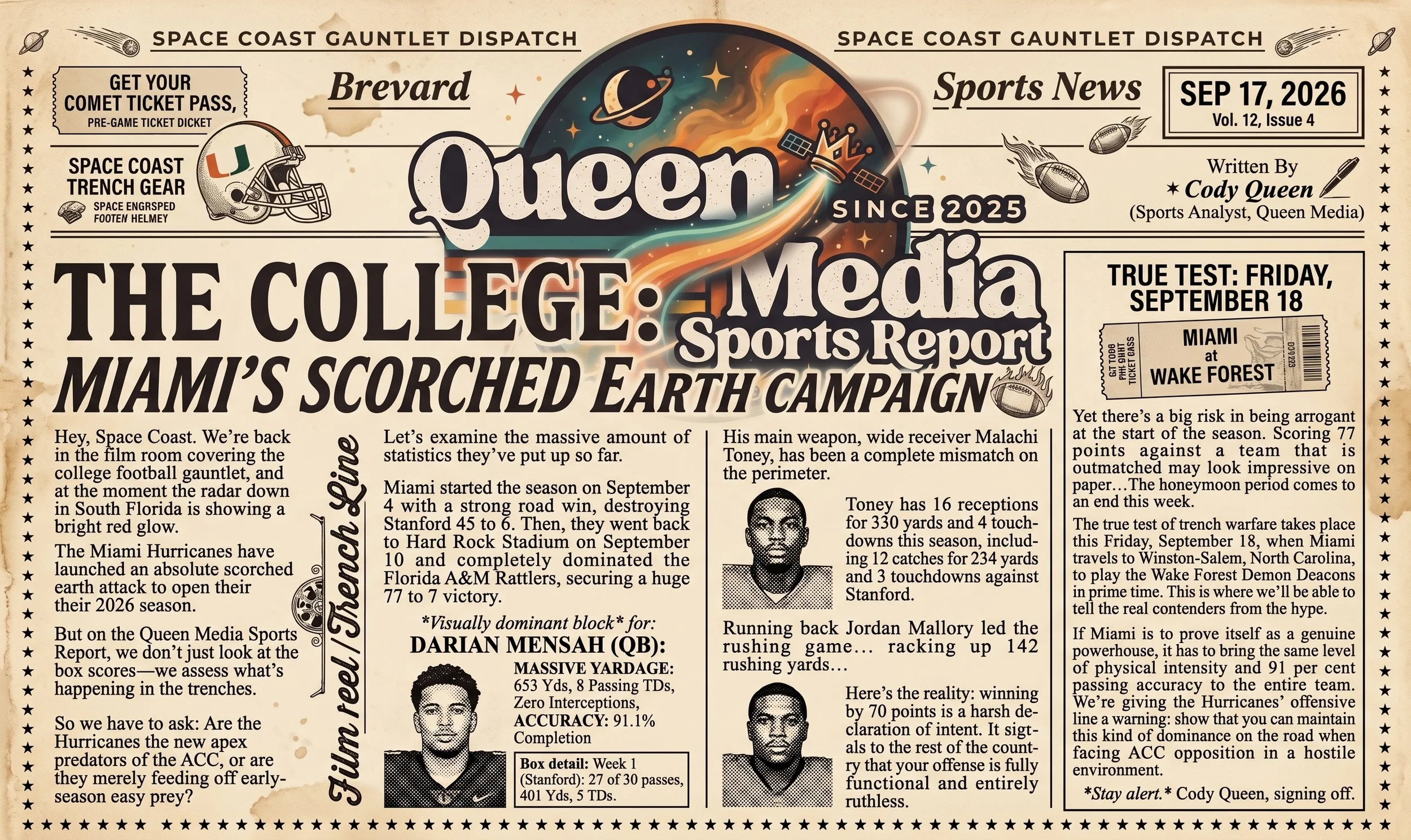 THE COLLEGE GAUNTLET: MIAMI’S SCORCHED EARTH CAMPAIGN