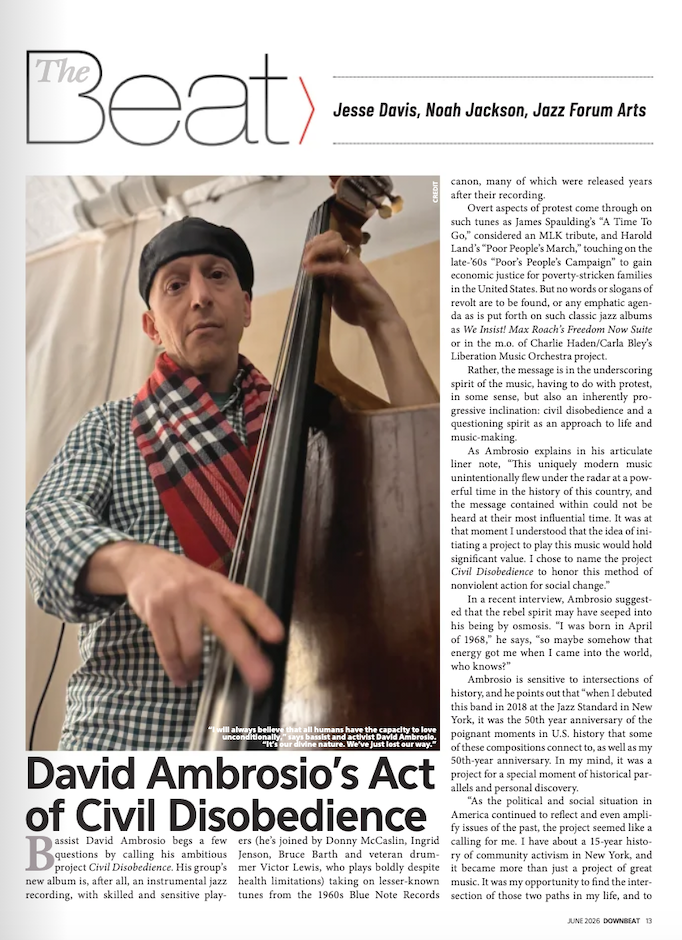 Civil Disobedience June 2026 Downbeat Magazing Feature
