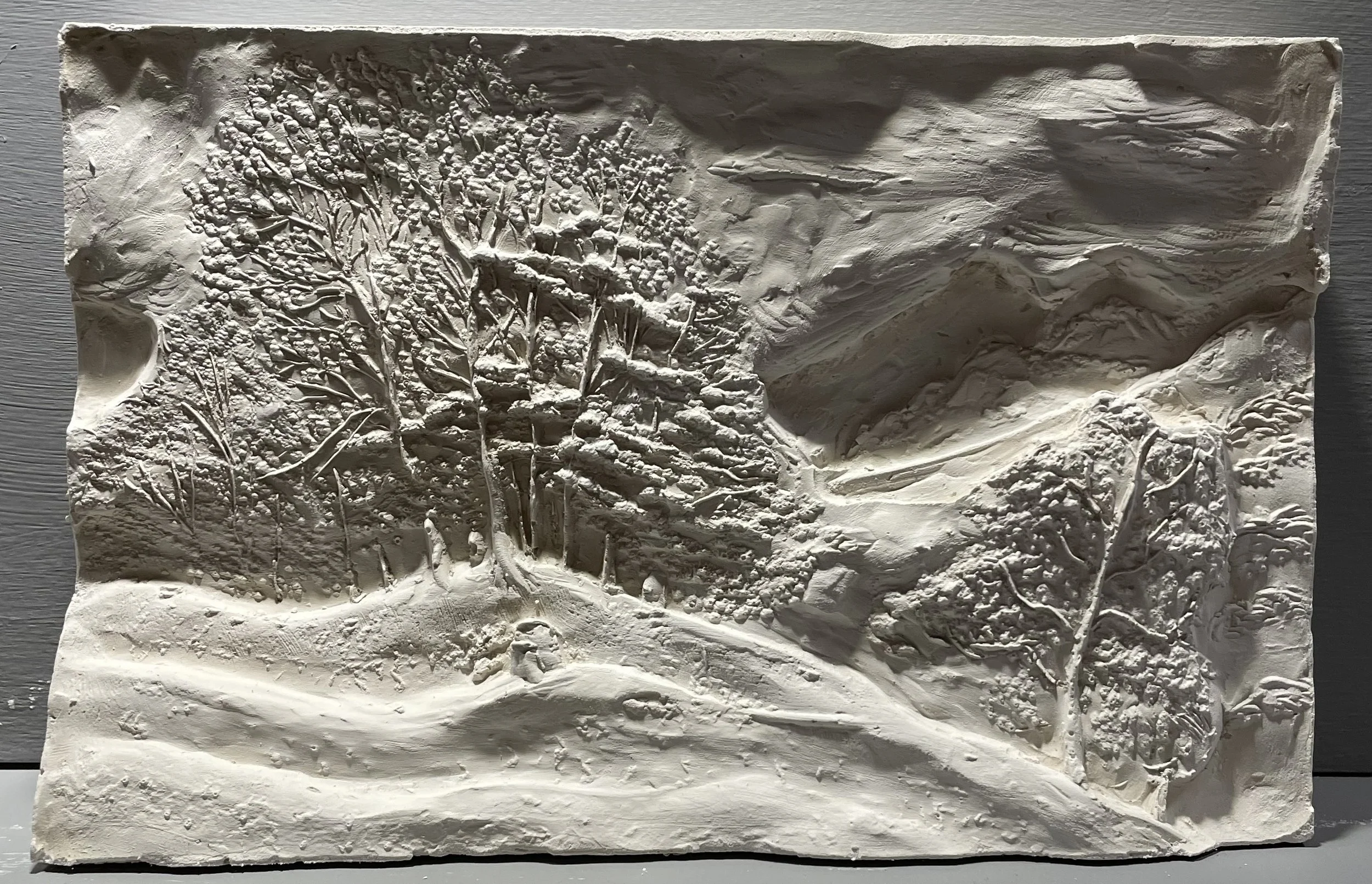 Master painting recreated in plaster relief. 2023.