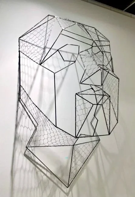 Self-portrait, Geometrically Abstracted, Steel, 6x4ft, 2024.