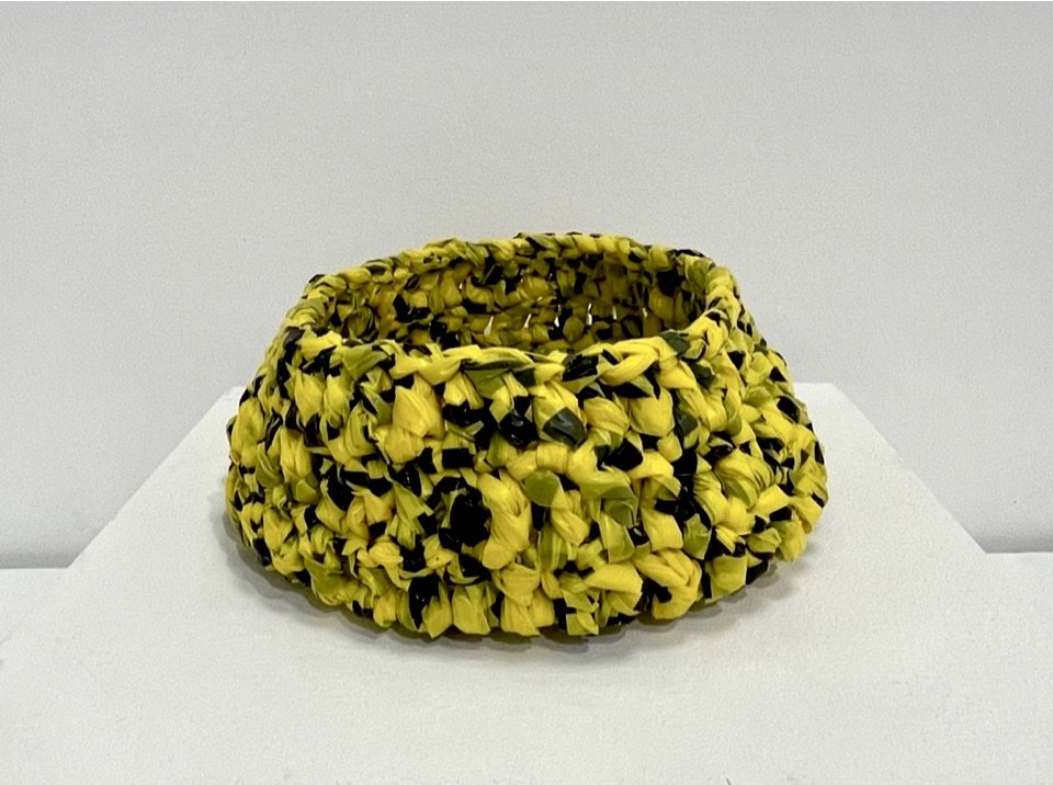 Caution Nest, Caution tape, 9x3x9in, 2023.