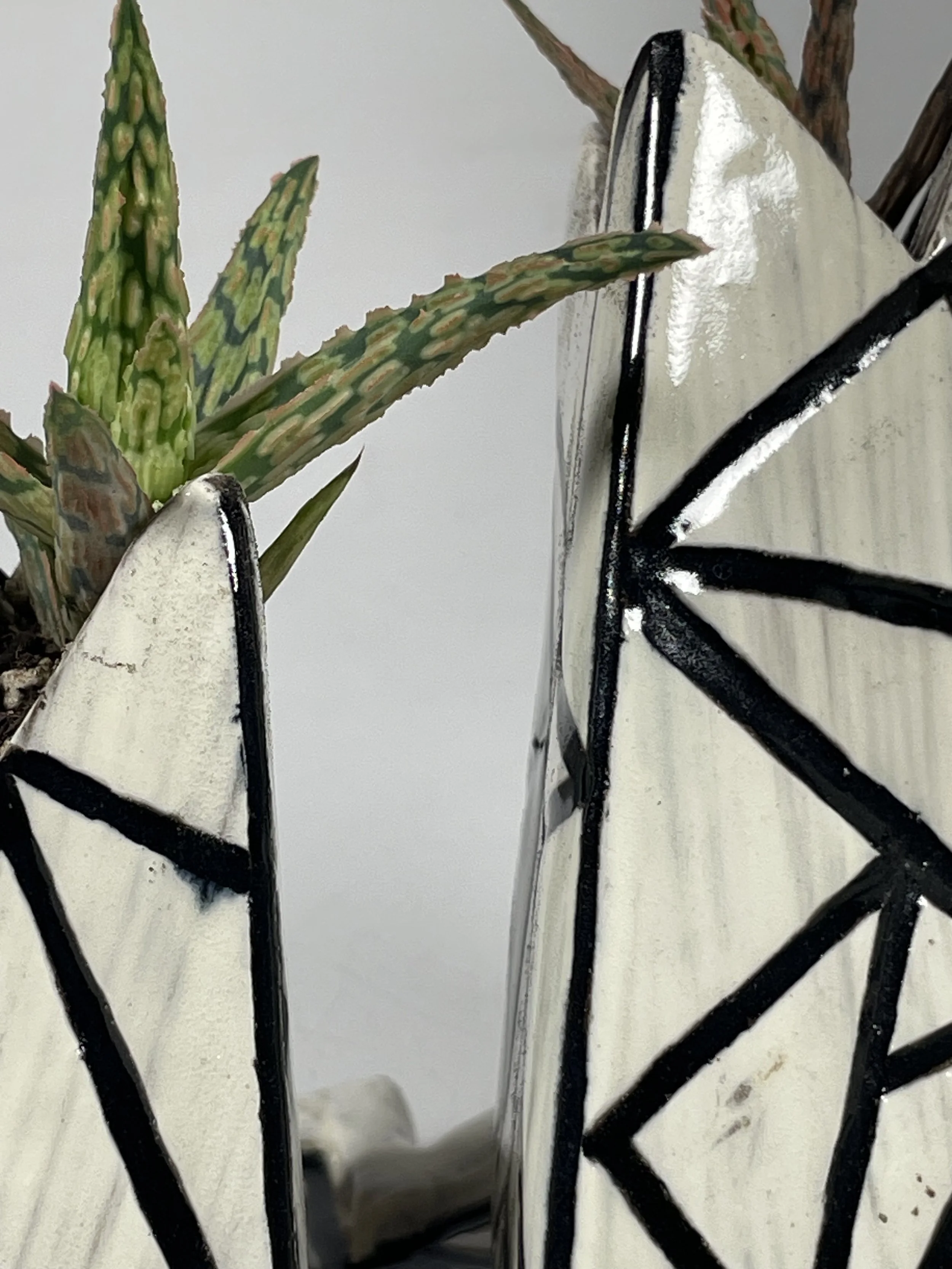 Interchangeable Pyramid Pots. Ceramic. 2024.