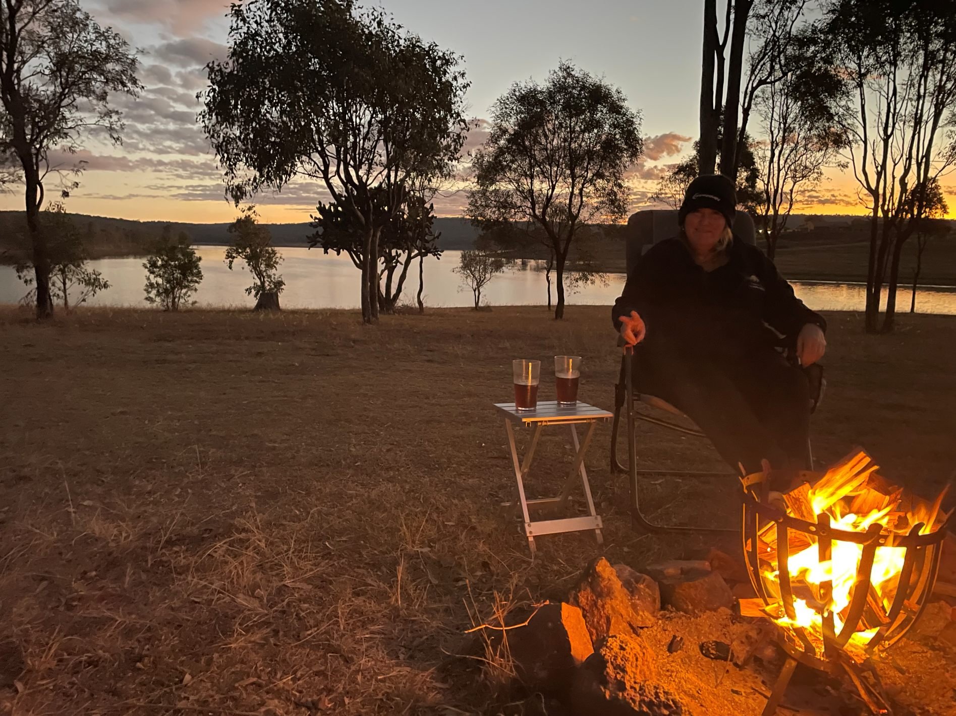 Campfire Photo over Dam when using Tongs for Tossers