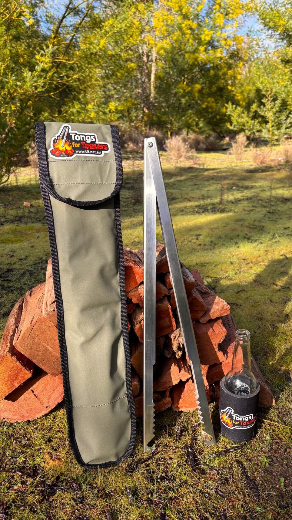Fire Tongs and Canvas bag, great at the campsite, grab yourself a set