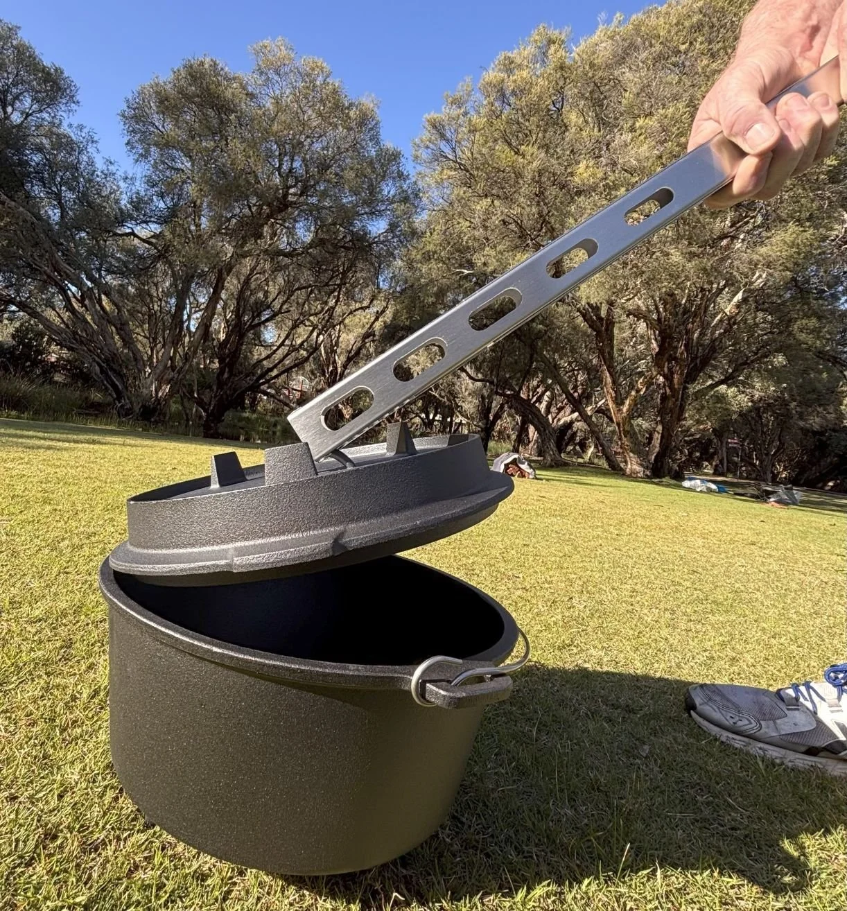 Camp Oven Lid Lifter, Tongs for Tossers Campfire Tongs