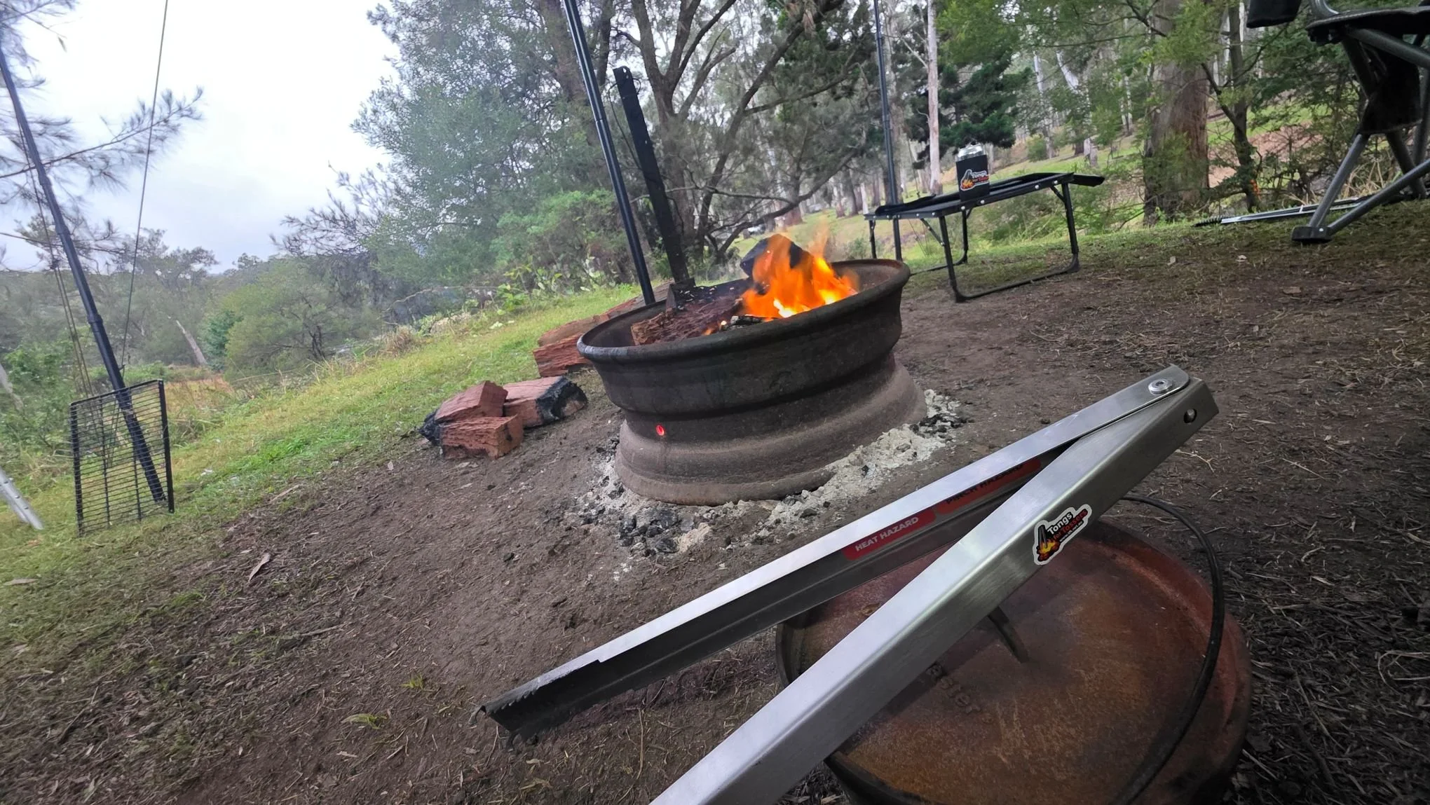 Nice campsite with Tongs for Tossers in the foreground