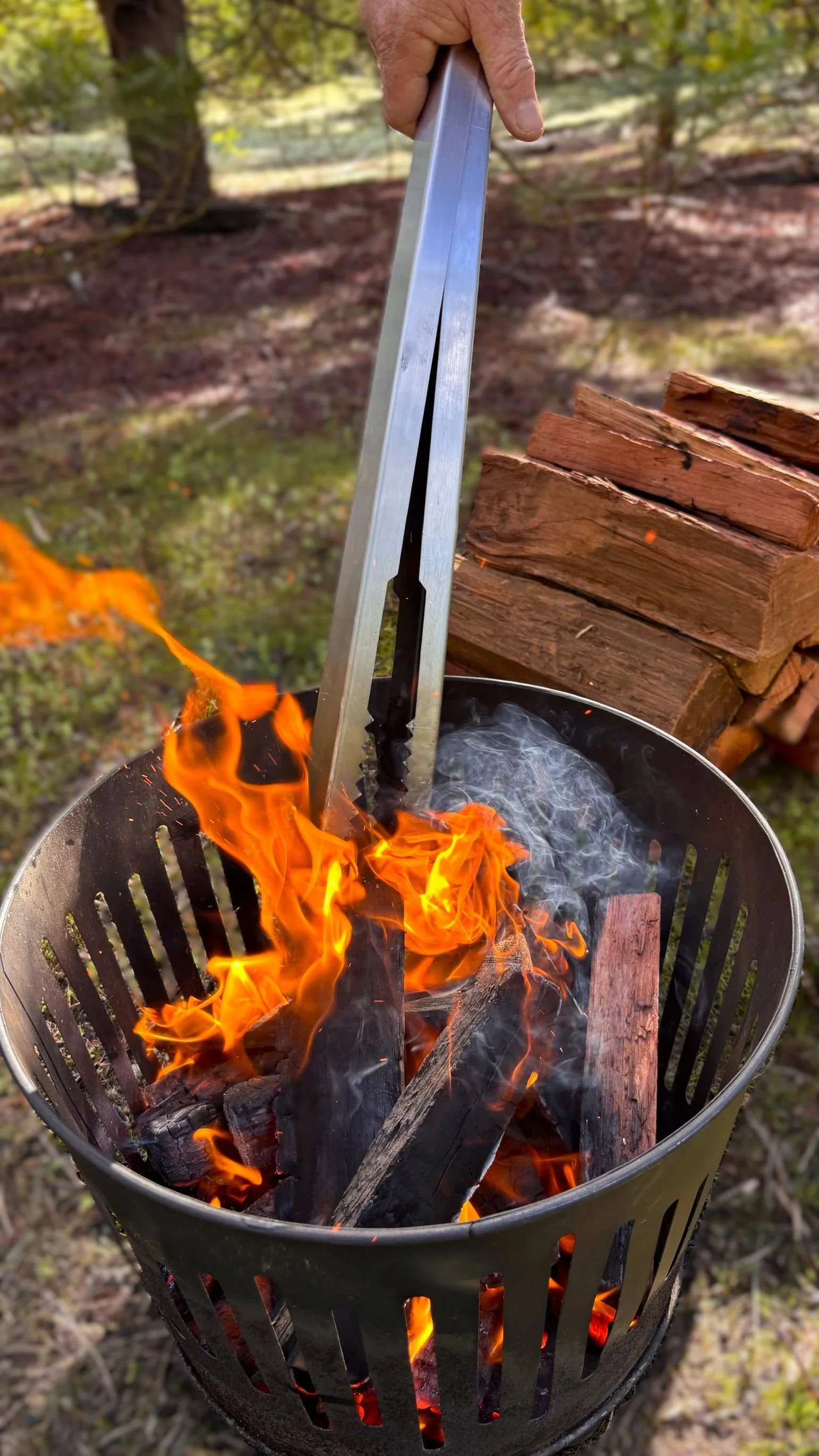 No matter what fire pit you have, Tongs for Tossers are a great idea for Fathers Day
