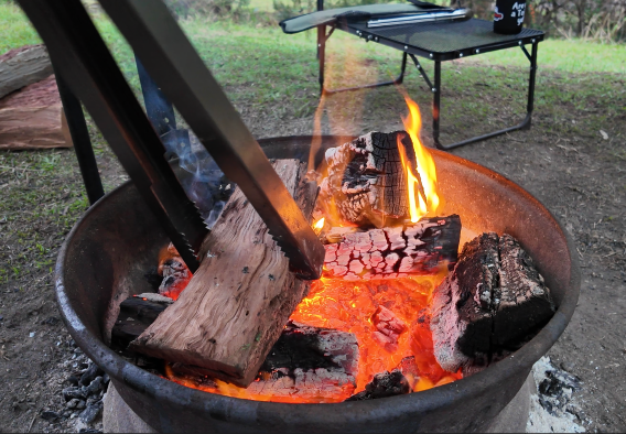 Great time camping with Tongs for Tossers fire tongs