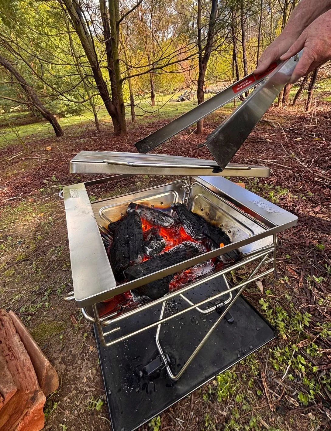 Lift that Grill Plate of of your Fire Pit Safely with Tongs for Tossers