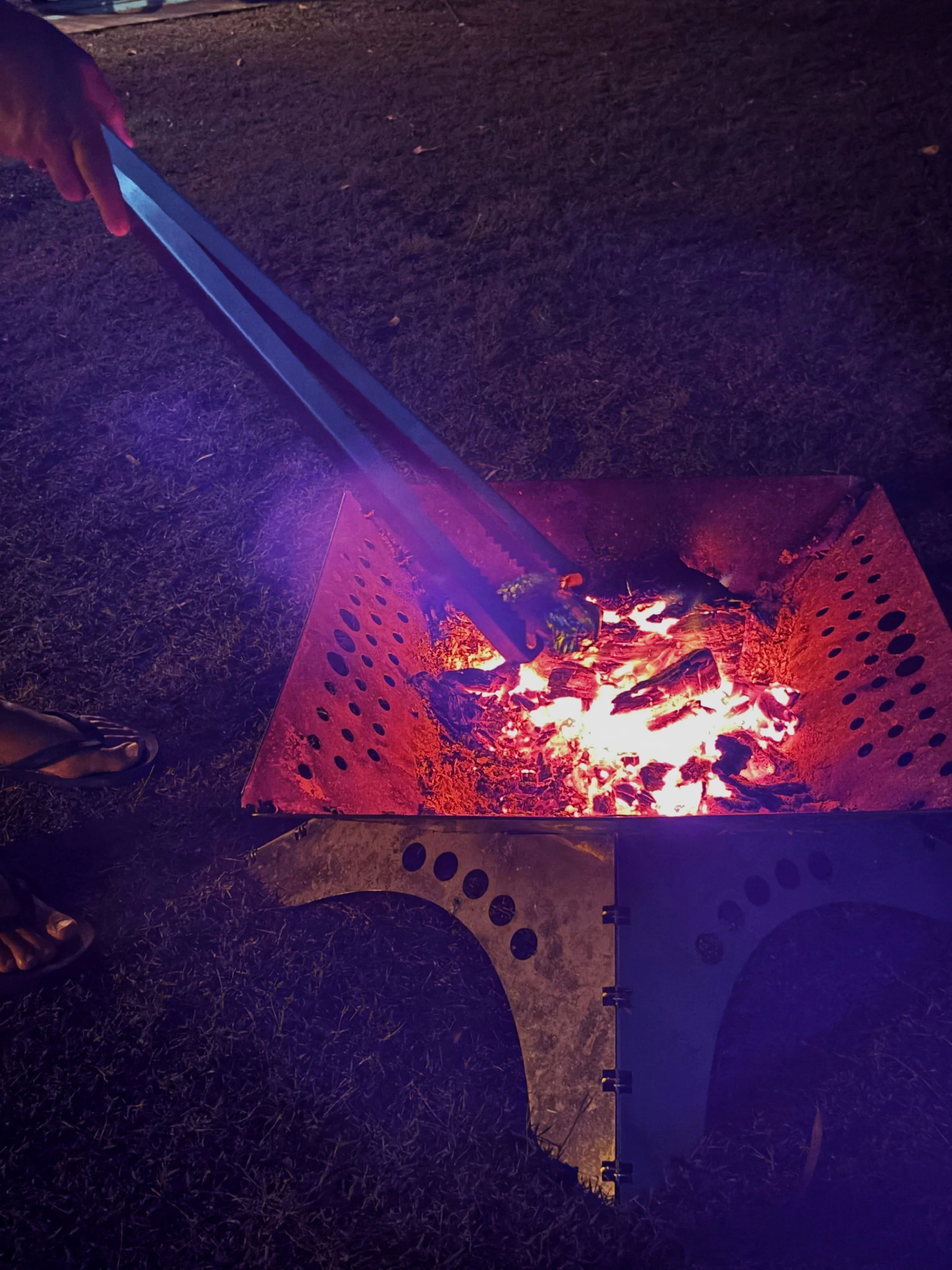 The best place for Tongs for Tossers Fire Tongs to be, camping with family