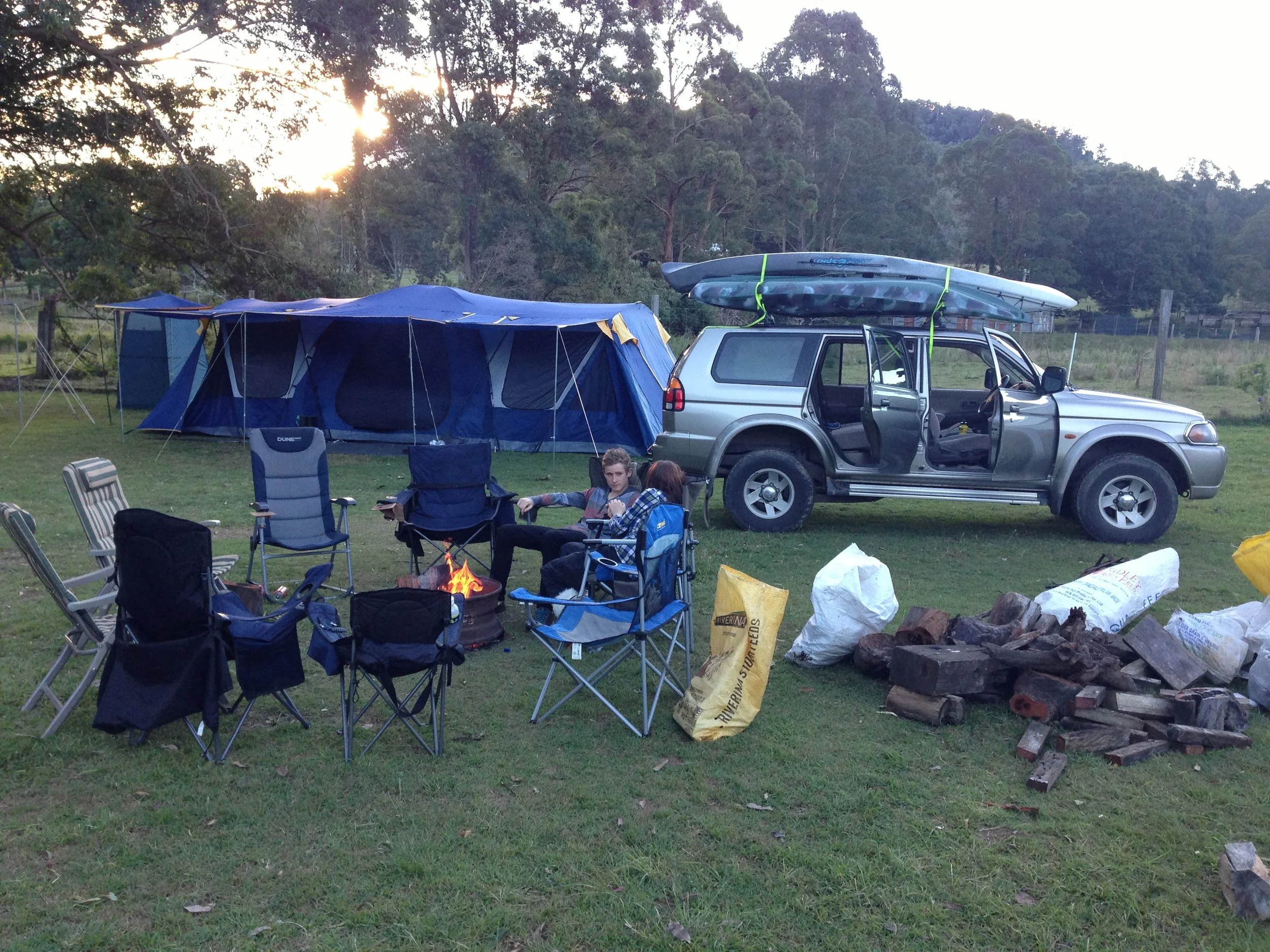 Camping with a fire, use Tongs for Tossers