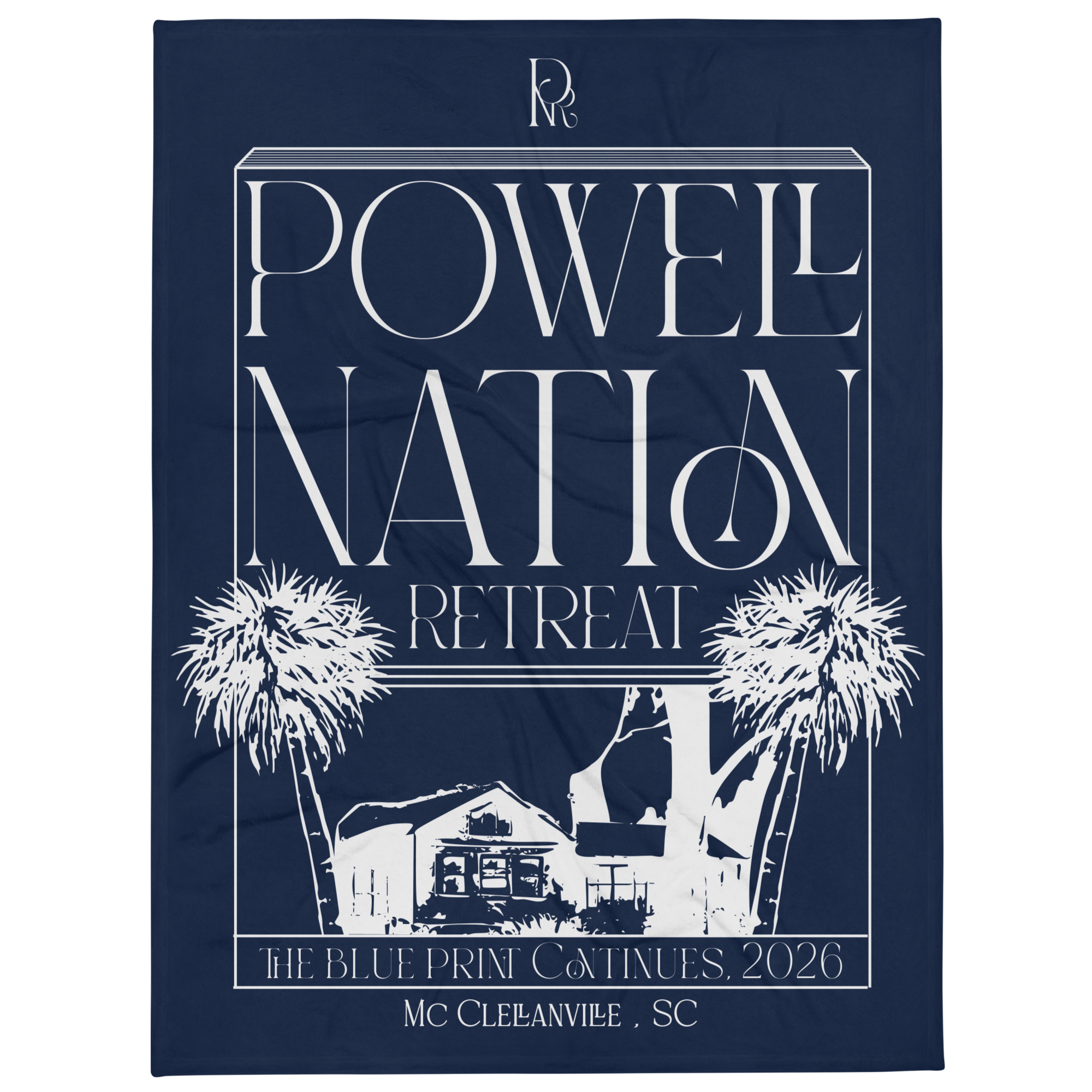 Powell Nation Retreat (House Navy Throw Blanket)