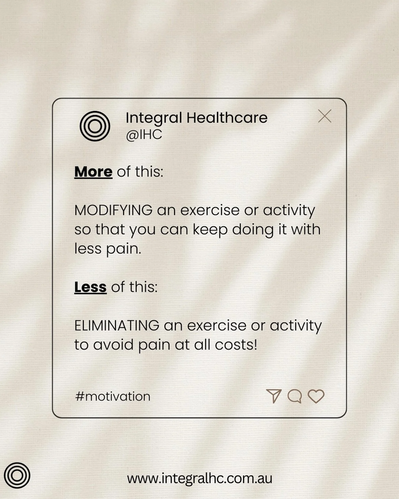 - ✅ As physiotherapists we should be movement and activity optimists
- 🎯 We should be focused on how we can keep people as active as possible, and how to continue being engaged in activities that give them joy and meaning
- 😎 We have the skills to 