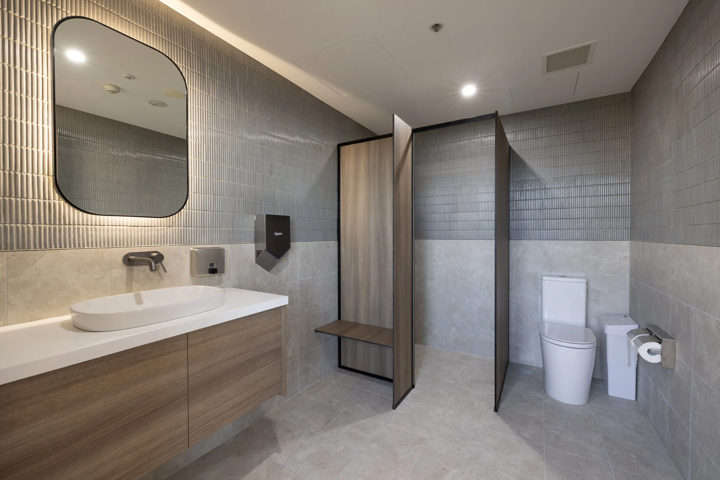 Office fitout completion photography highlighting modern workspace design in Sydney