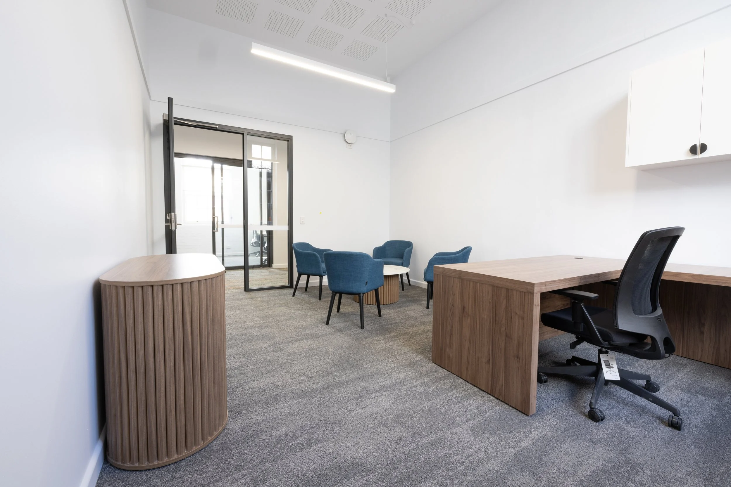 Commercial office fitout completion photography capturing clean interior lines and finishes in Sydney