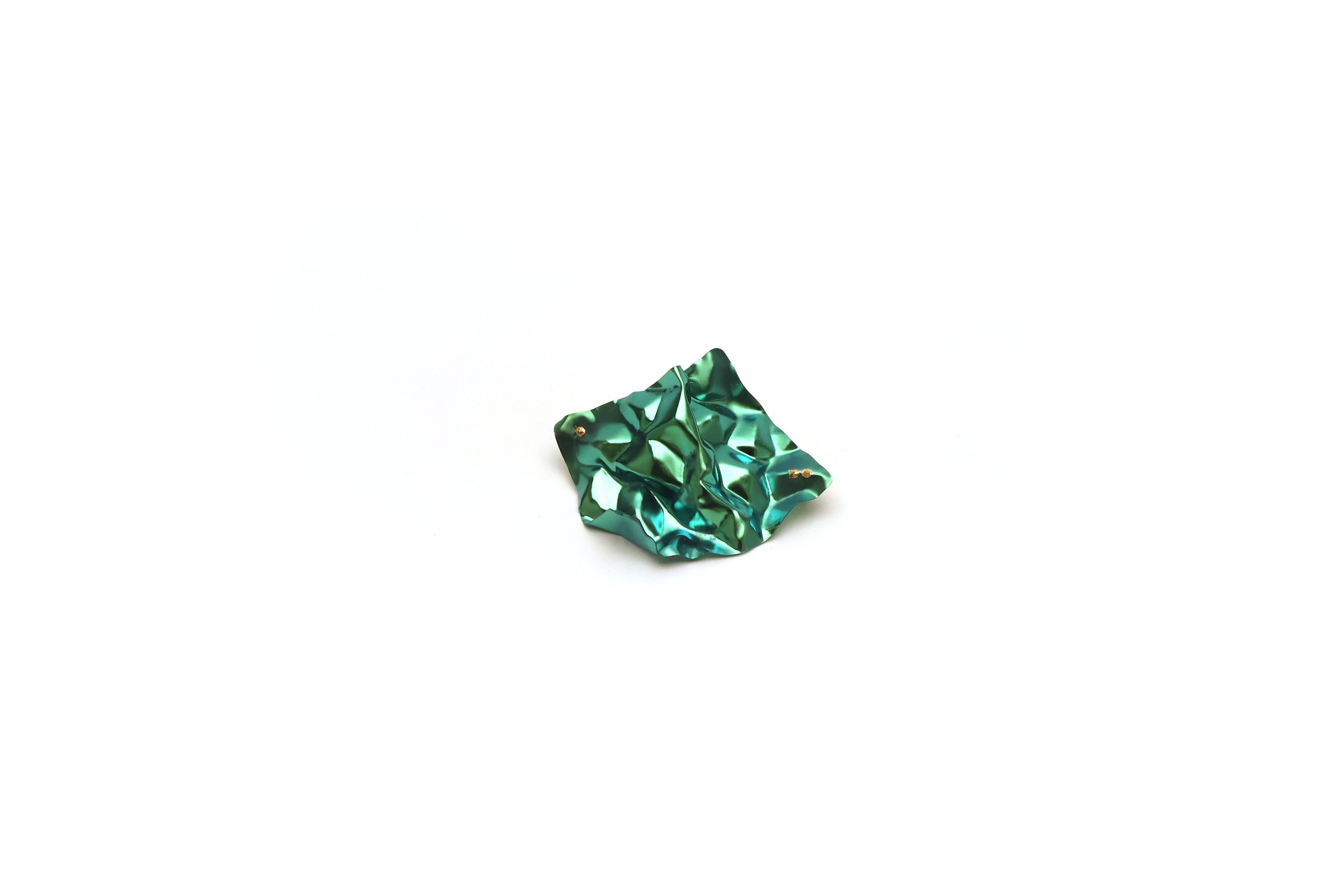 Brooch, Niobium, Gold Foil