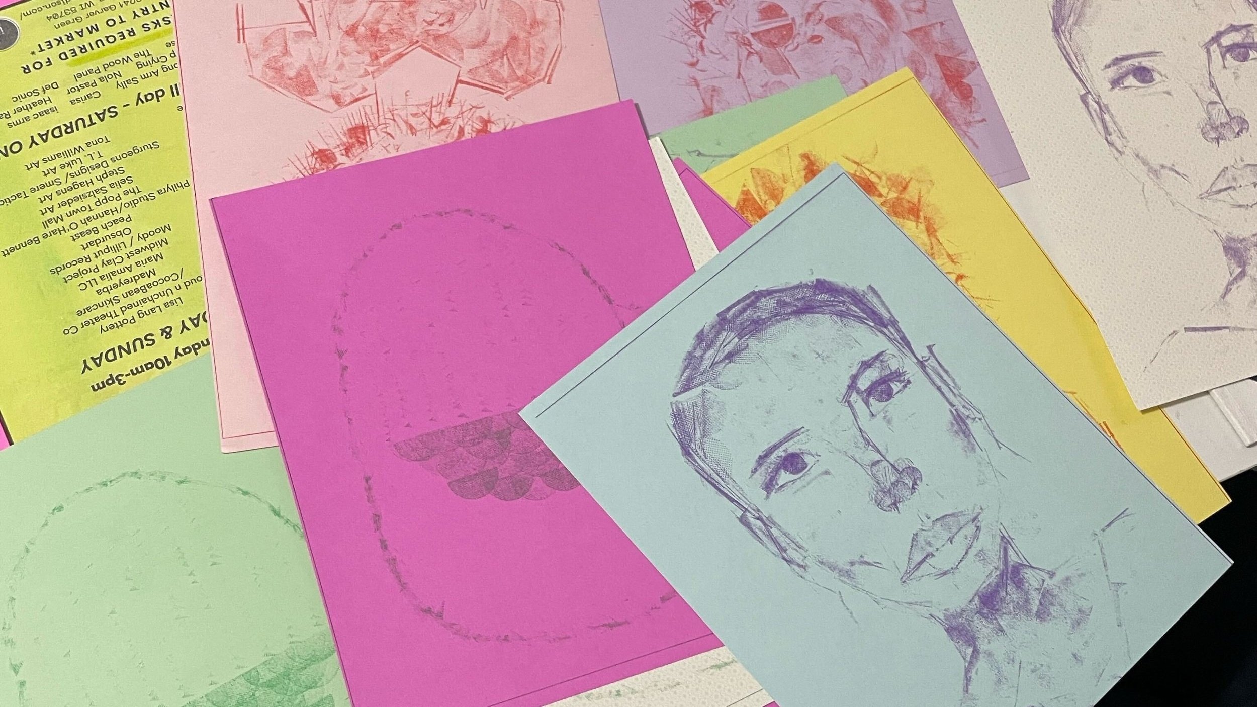 colorful paper with printed art