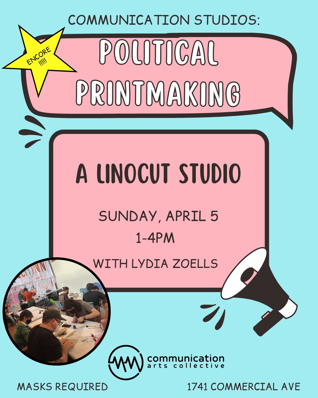 2026-04-05: Political Printmaking: Linocut Studio