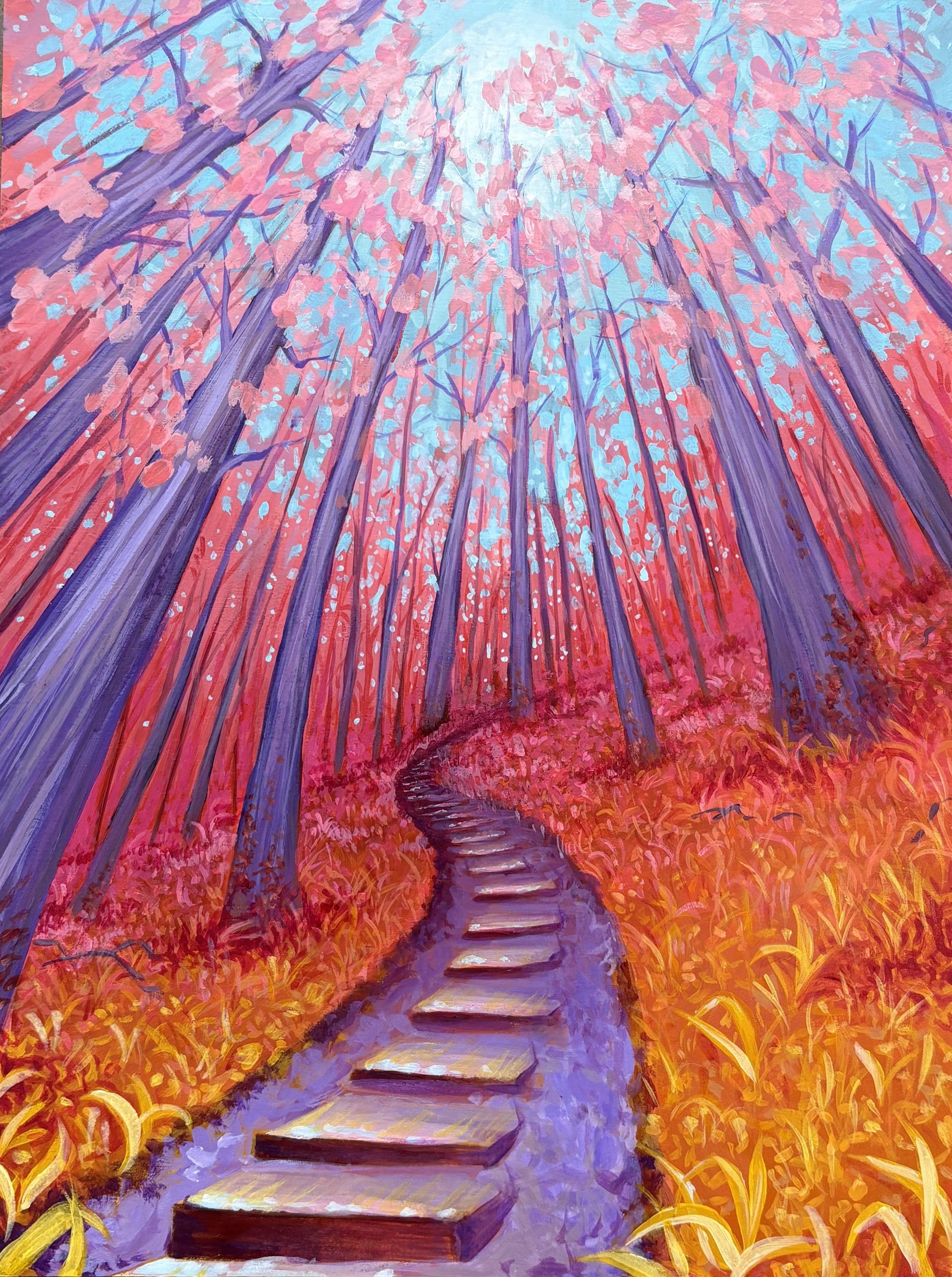 Autumn at Muir, 11x14 in, acrylic on wood panel, 2025