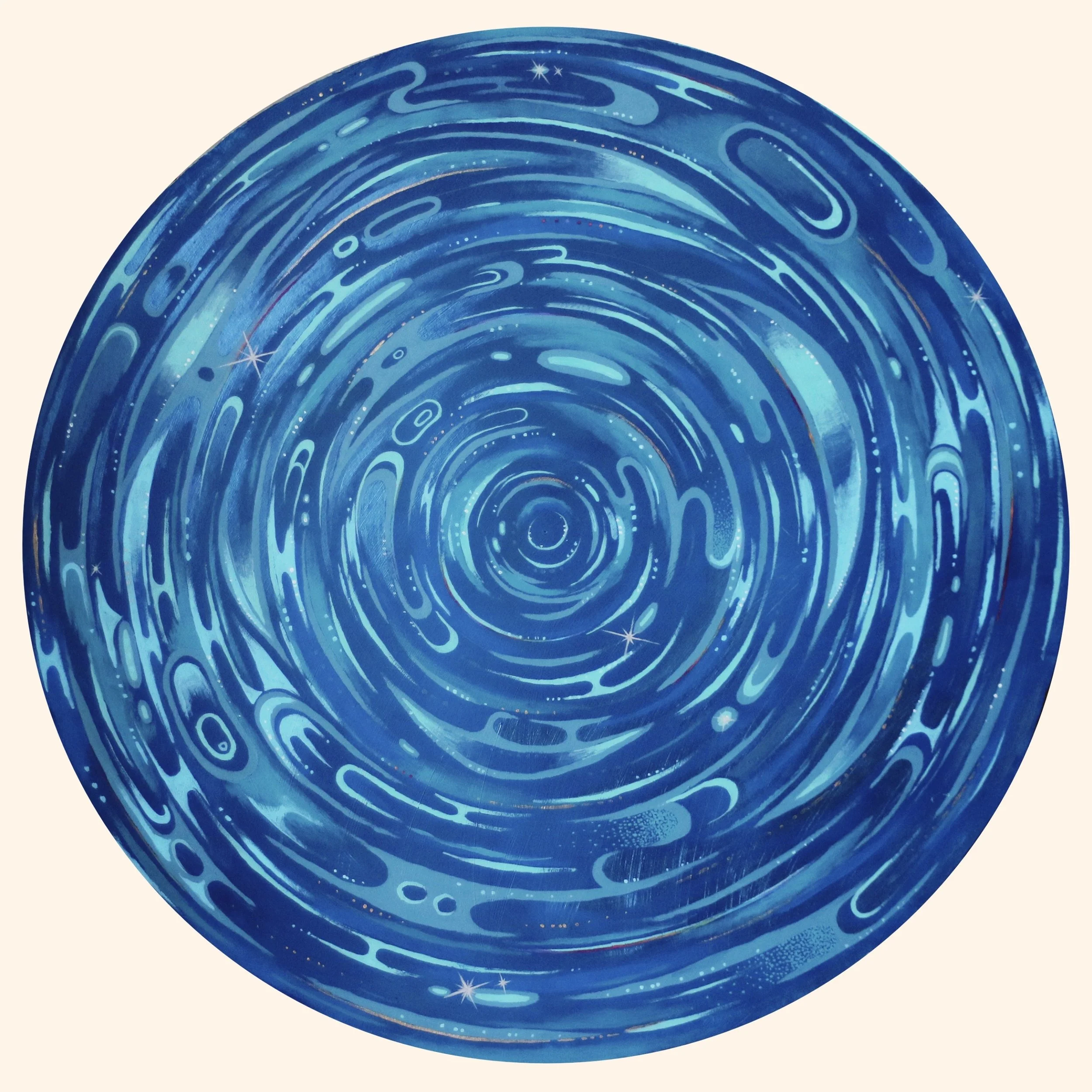 Piogga 2, acrylic on cardboard, 30x30 in, 2023