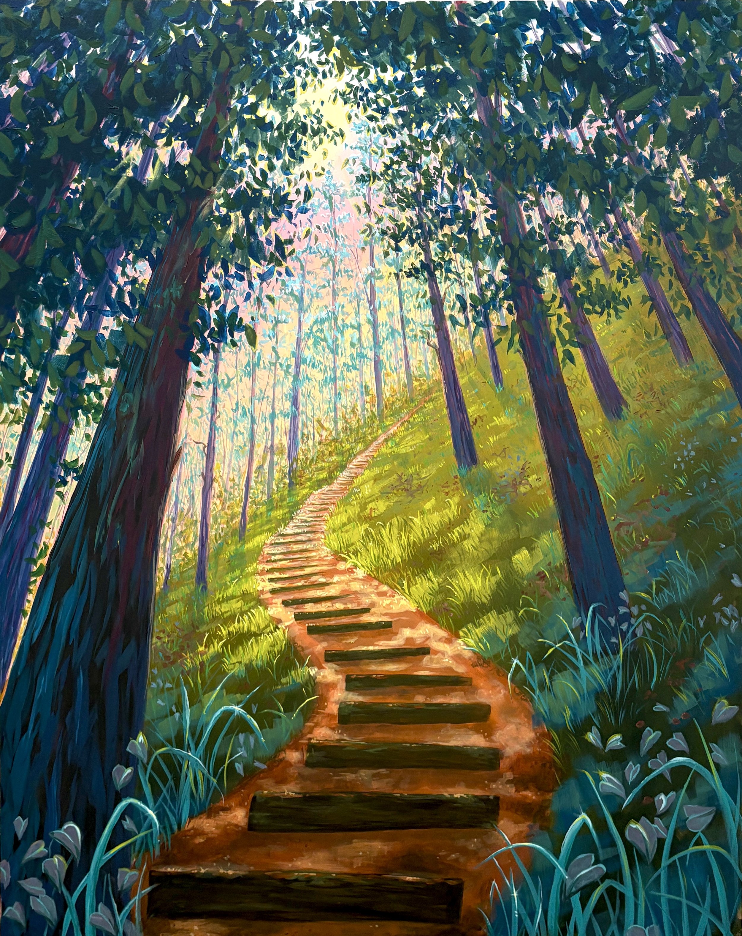 Spring at Muir, 48x60 in, acrylic on canvas, 2025