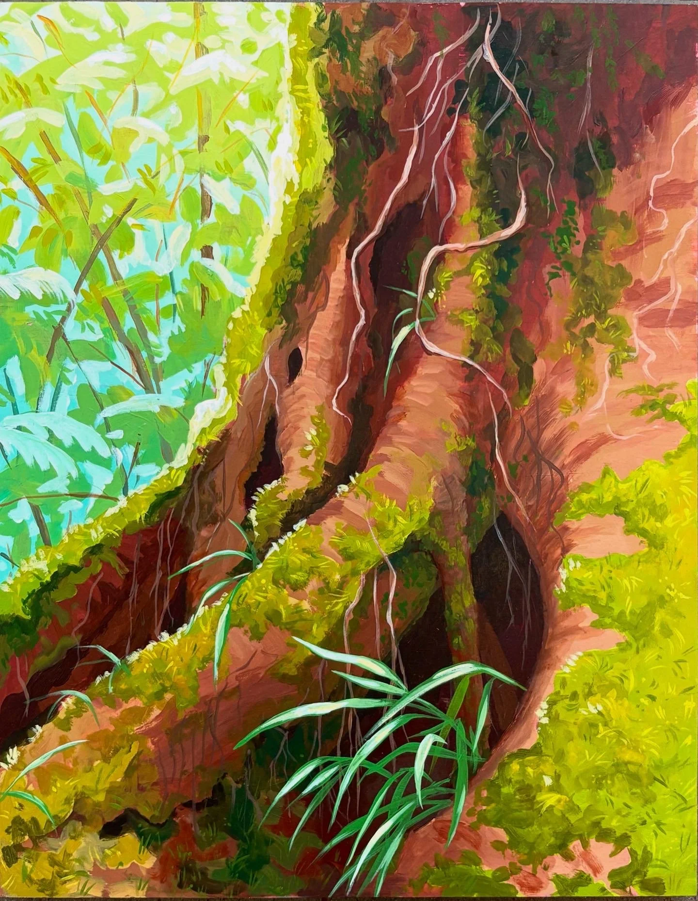 Volcanoes National Park, 9x12 in, acrylic on wood panel, 2025