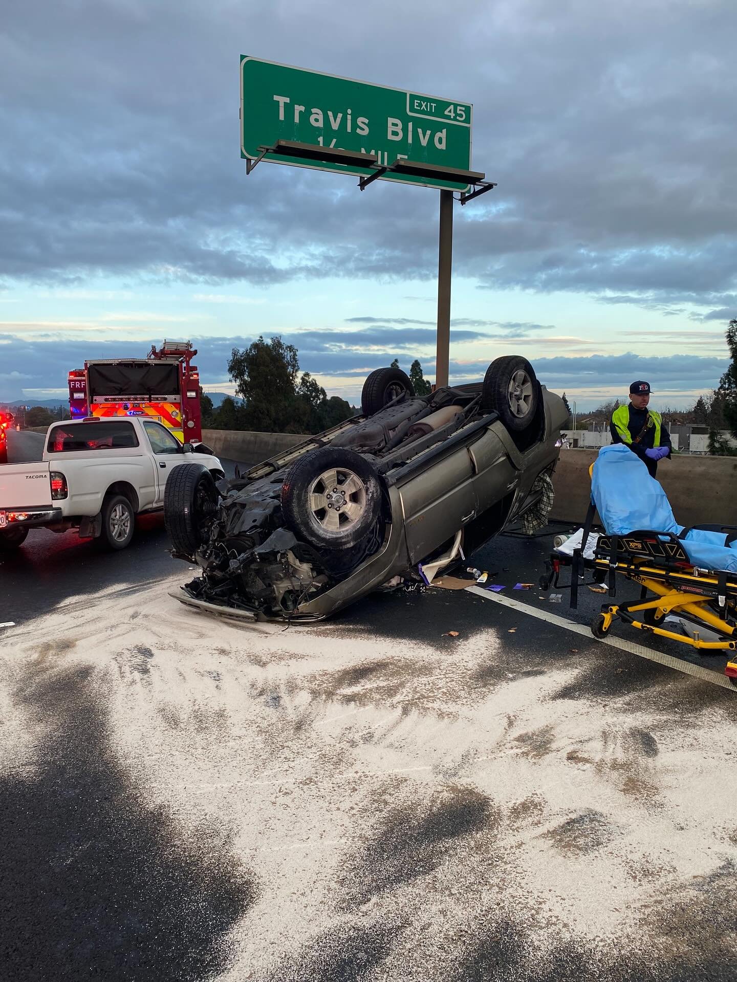 Vehicle Accident with a 4Runner rolled over on I-80 East, before Travis Blvd - Fairfield 