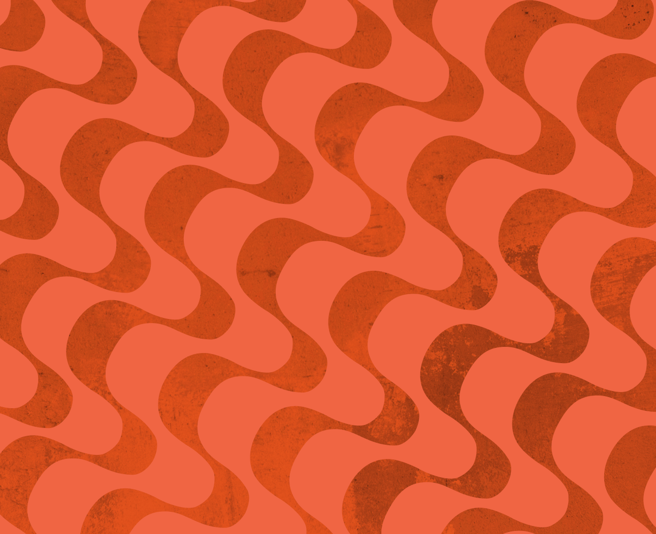 Wavy pattern in brown on a red background.