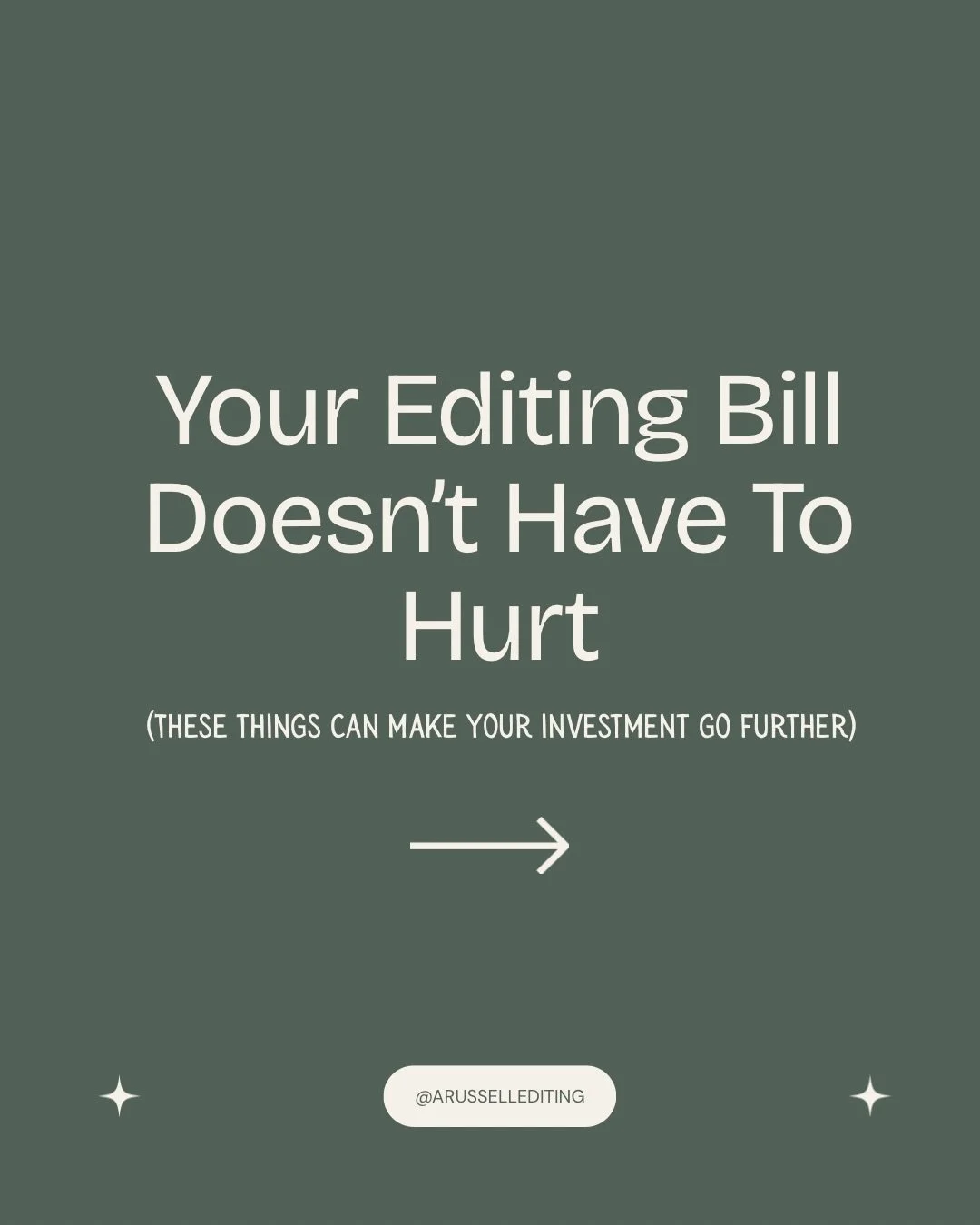 Your editing budget is valuable. 💰

Before you hand over your manuscript, there are a few things you can do yourself to make every dollar count.

Keep swiping &rarr;

You&rsquo;ve already invested so much into this book.

Your time. Your energy. You