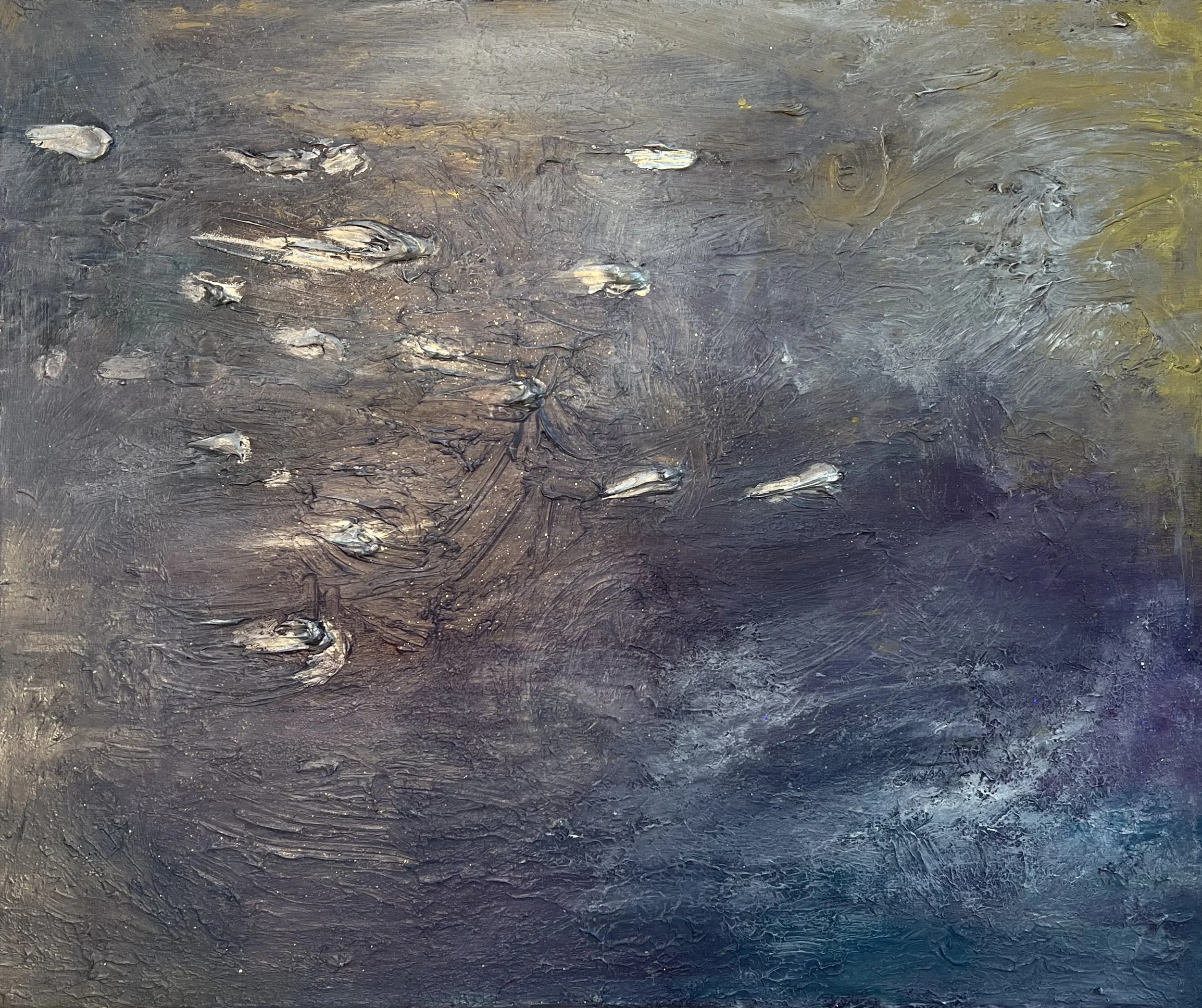 A FEAST OF METEORS-SET 1 (2021) 65.1 x 53.0cm ACRYLIC, MIXED MEDIA ON CANVAS