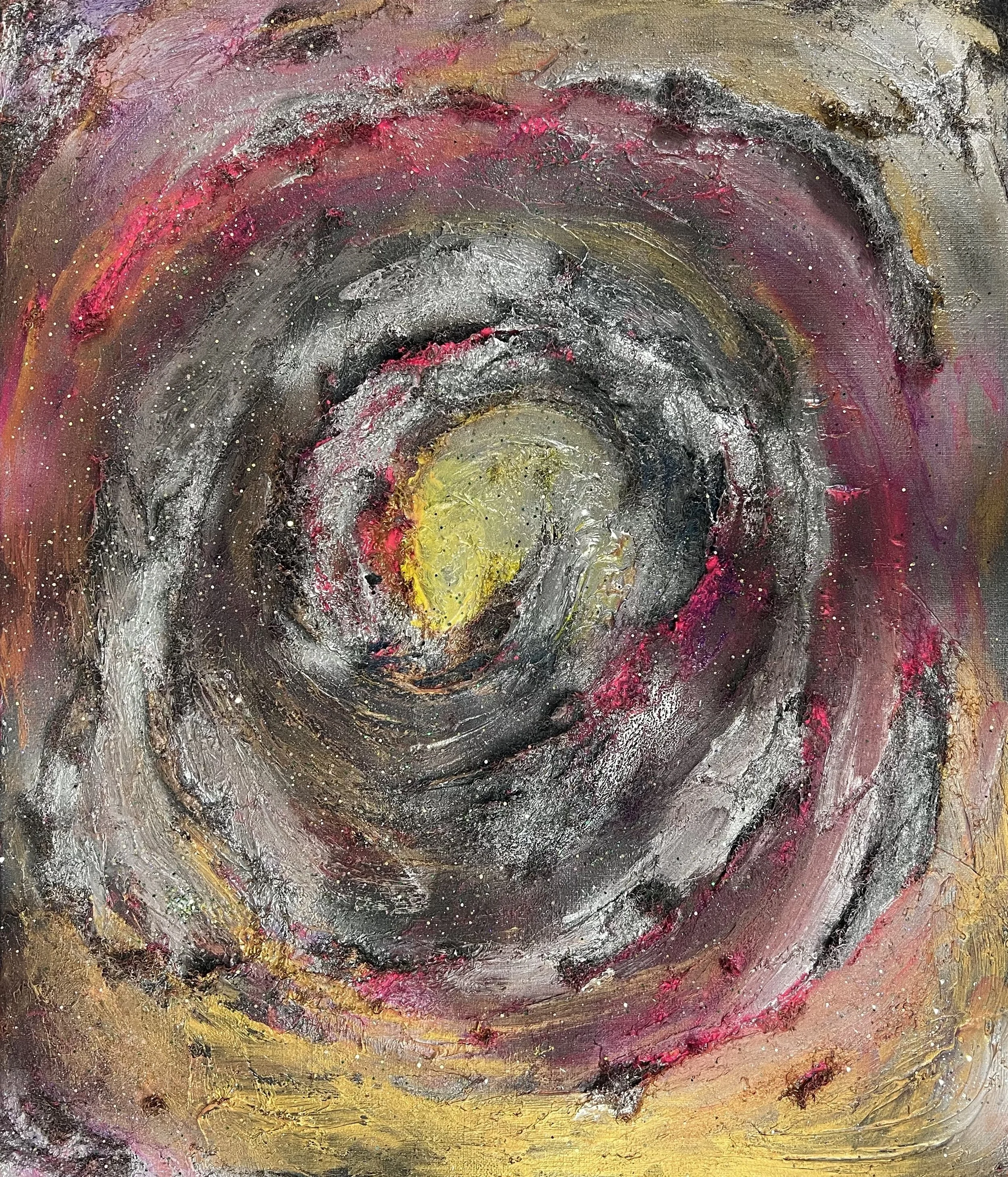 A FESTIVAL ON THE HORIZON (2022) 53.0 x 45.4cm ACRYLIC, MIXED MEDIA ON CANVAS