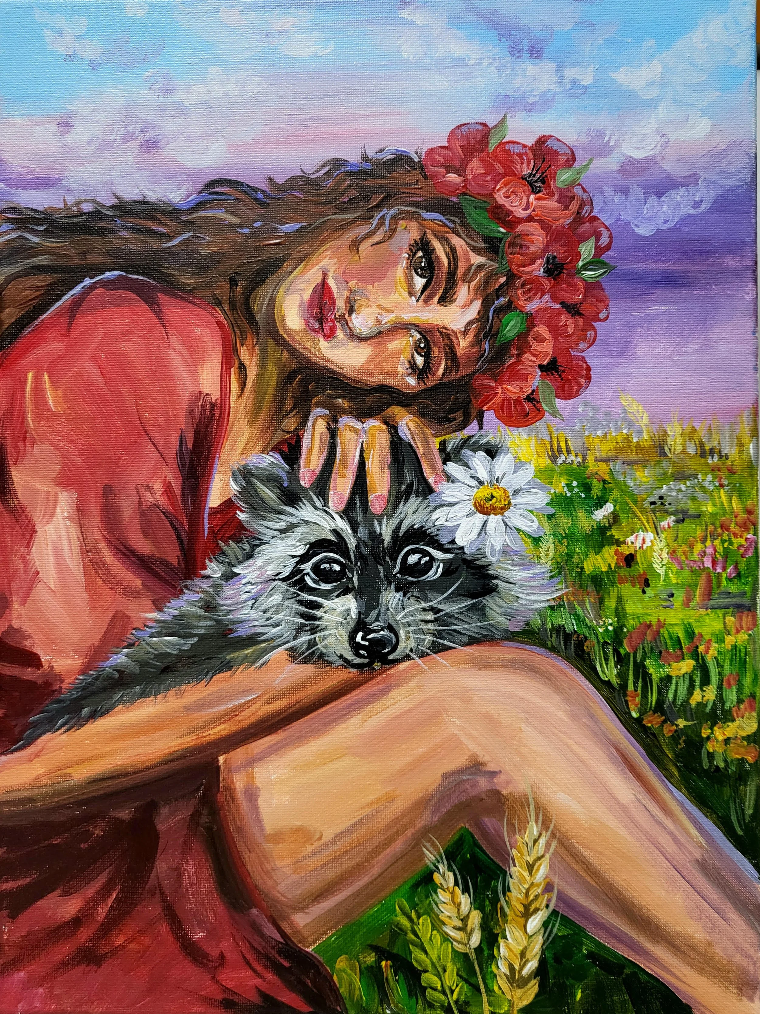  RACOON  (2025)   40.9 x 31.8cm   acrylic on canvas
