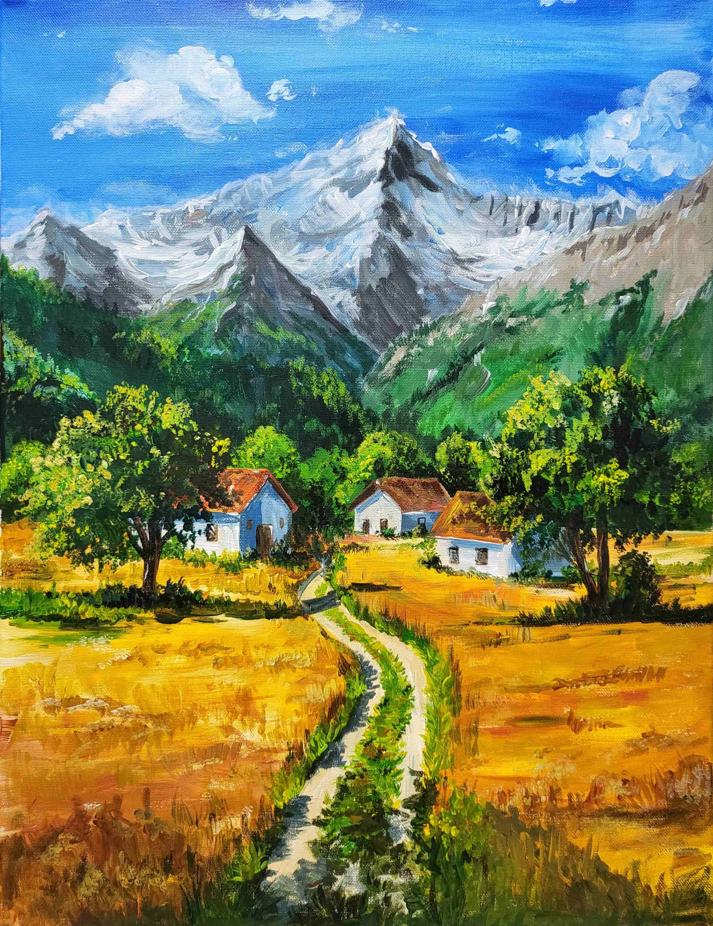  SNOWY MOUNTAINS  (2025) 
     65.1 x 50cm
     acrylic on canvas