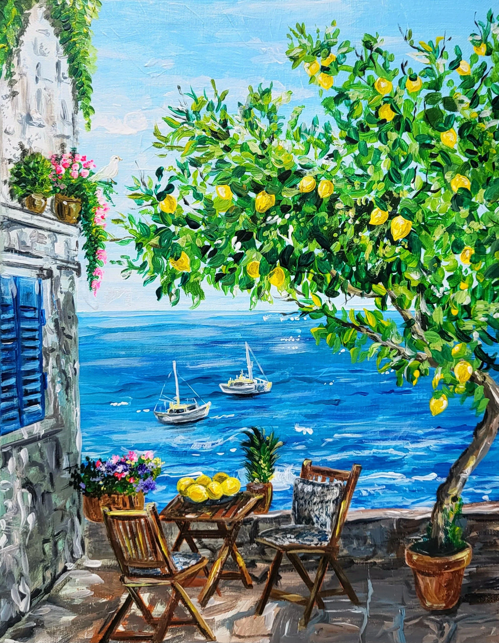 UNDER A LEMON TREE  (2025)   40.9 x 31.9cm   acrylic on canvas